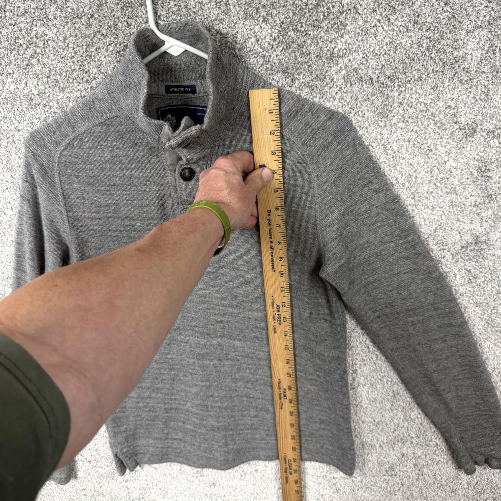 American Eagle Outfitters American Eagle Outfitters Sweater Men XS Gray Athletic Mock Neck Henley Knit Size US XS / EU 42 / 0 - 2 Thumbnail