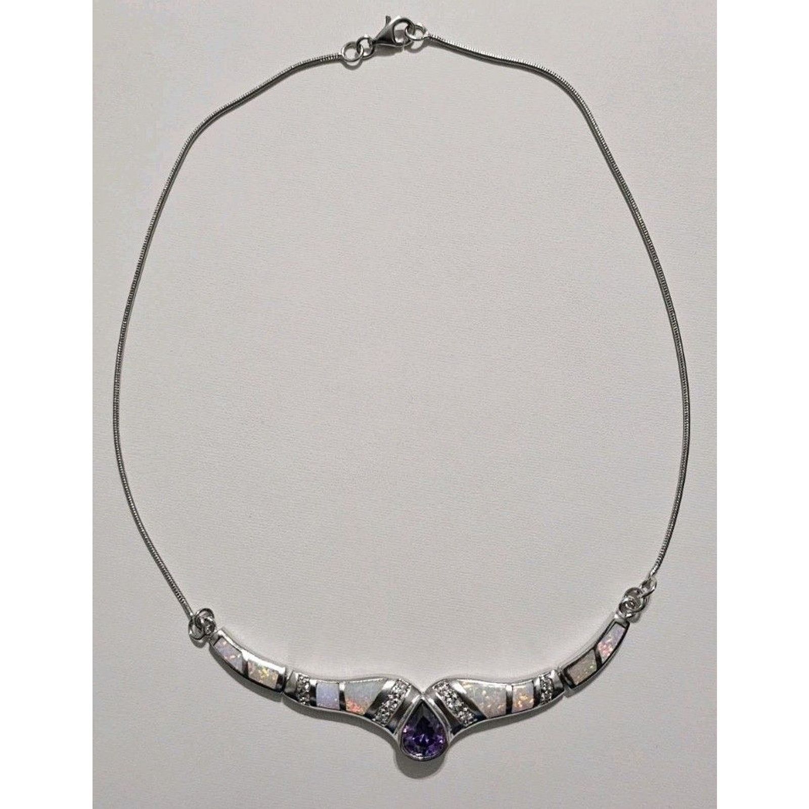 Other Silver Rat Tail Purple Stone Choker Multistone Size ONE SIZE - 2 Thumbnail