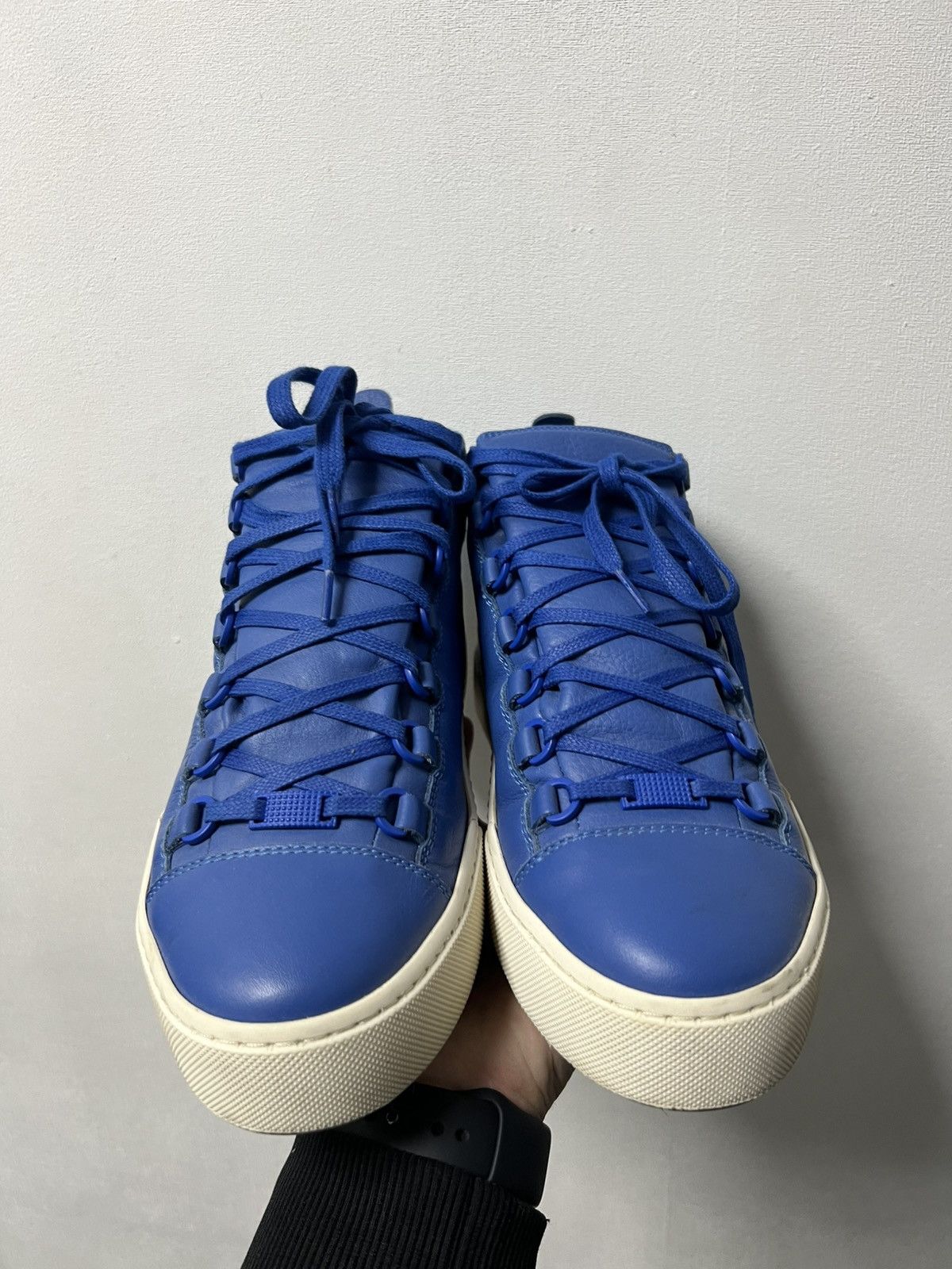 Balenciaga Balenciaga Arena Blue/White Leather High Tops Size 7 40 Size US 7 / EU 40 - 3 Thumbnail