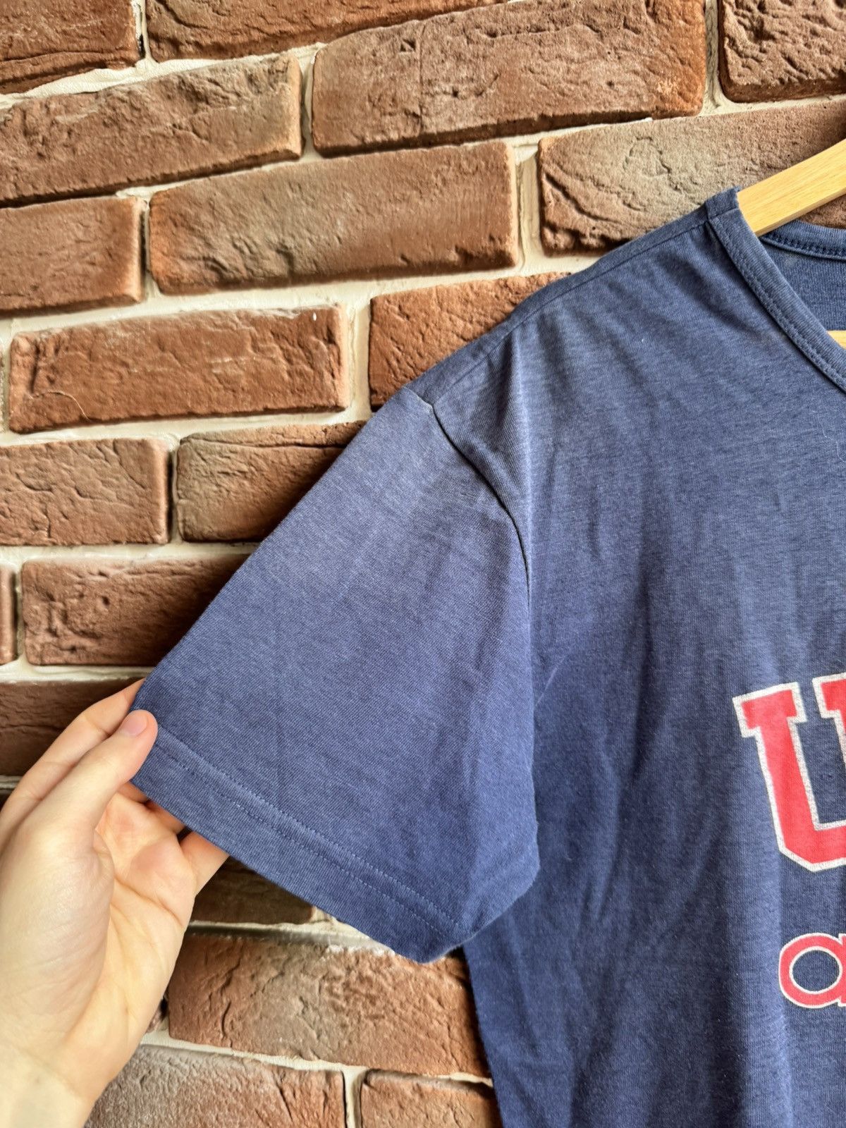 Adidas Vintage 80s Adidas USA Spellout Logo Sun Faded T Shirt Rare Size US L / EU 52-54 / 3 - 3 Thumbnail