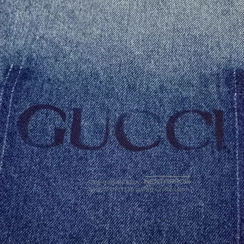 Gucci Gucci Blue washed logo letter print cotton lapel single-br Size US XS / EU 42 / 0 - 5 Thumbnail