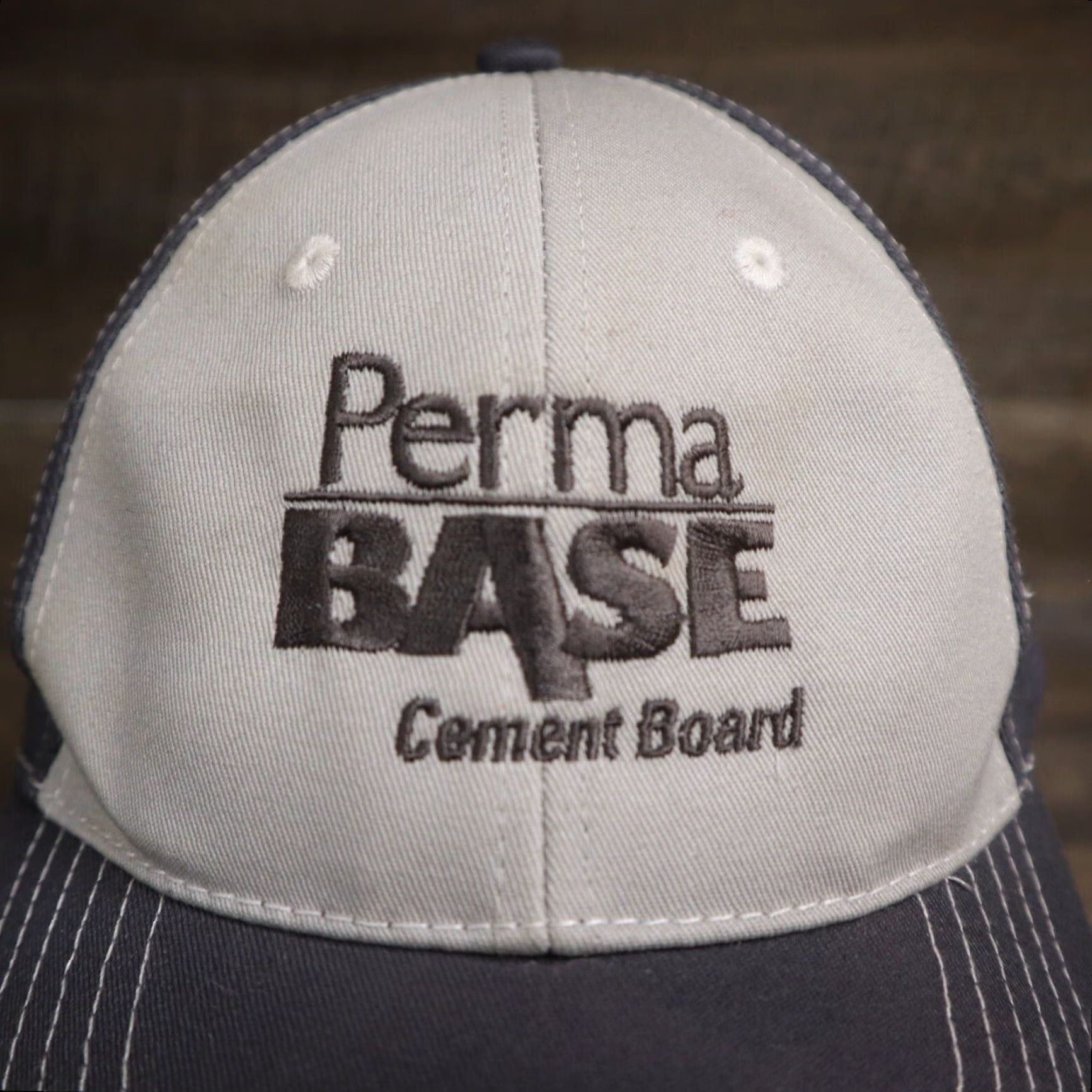 Vintage Lowes Hat Cap PermaBase Plus Cement Board National Gypsum Strapback White Gray Size ONE SIZE - 2 Thumbnail