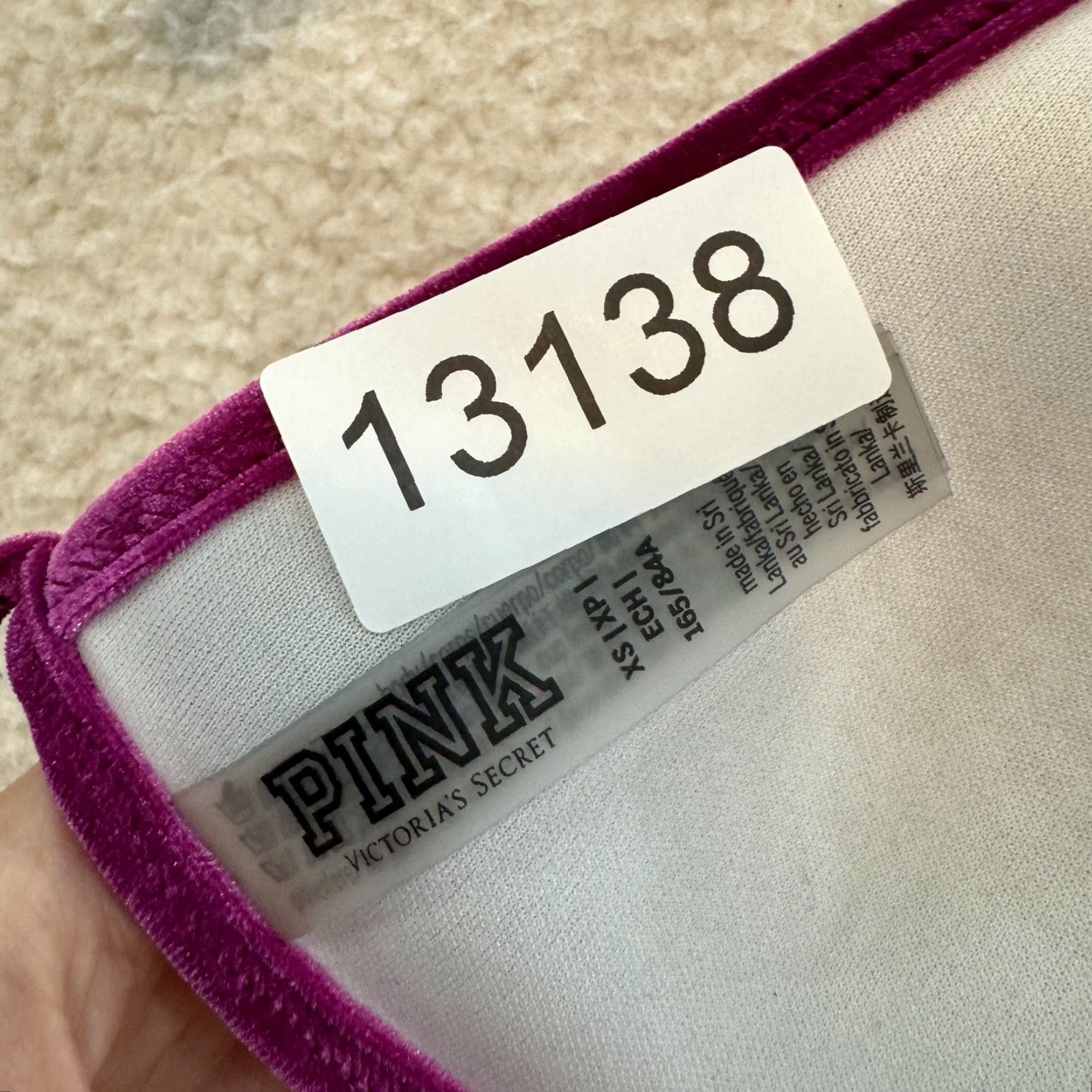 Victoria's Secret Victoria's Secret Swim Top Triangle Bikini XS Pink Purple Velvet Velour Padded Women XS Pink Velvet Velour Padded Women Size XS / US 0-2 / IT 36-38 - 7 Thumbnail