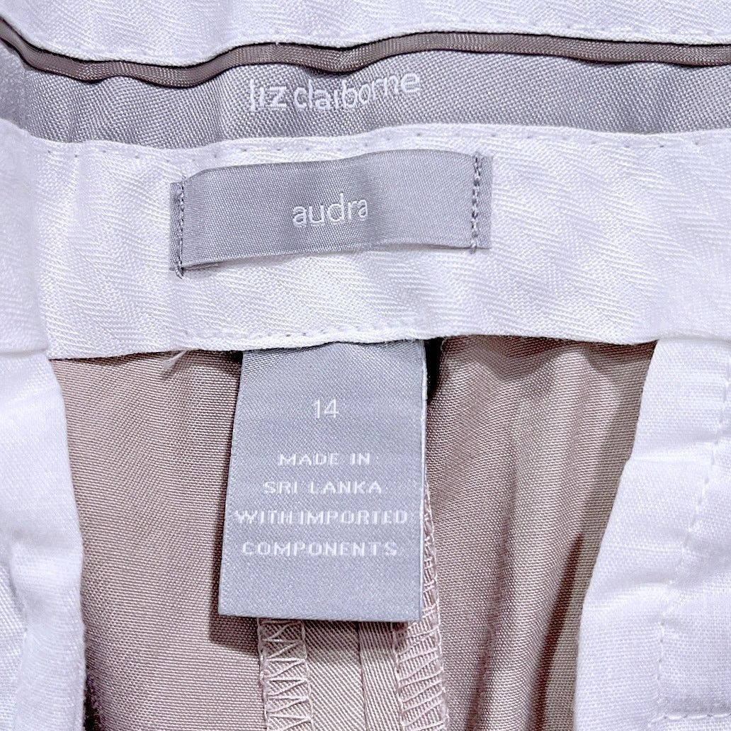 Other Liz Claiborne Audra Chino Pants Beige Straight Leg Womens 14 Size 36" / US 14 / IT 50 - 7 Thumbnail