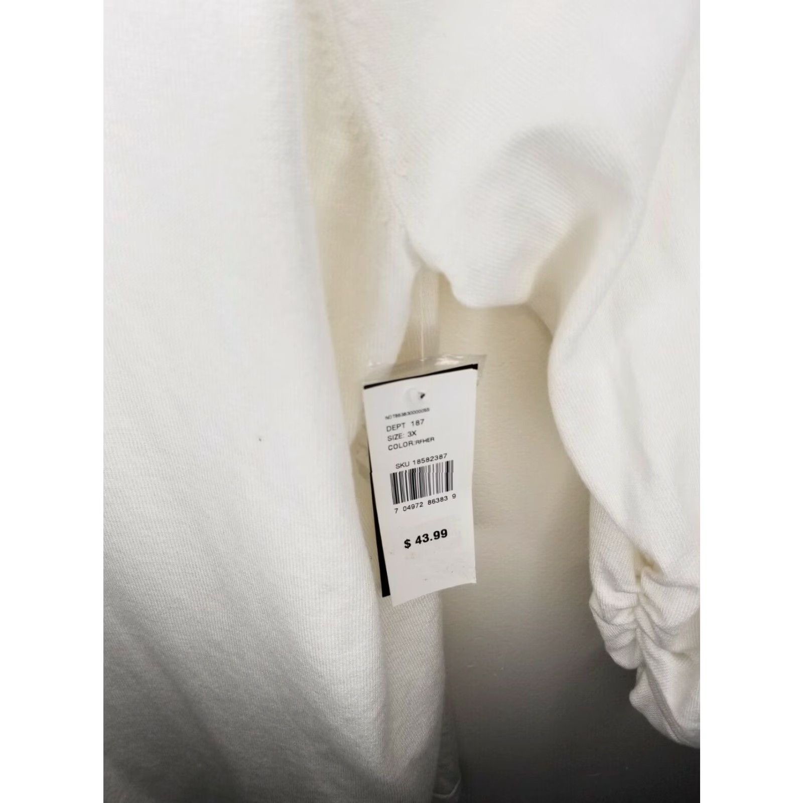 Vintage Notations Sweater Womens 3X White Scrunched Sleeves Size XXL / US 16-18 / IT 52-54 - 3 Thumbnail