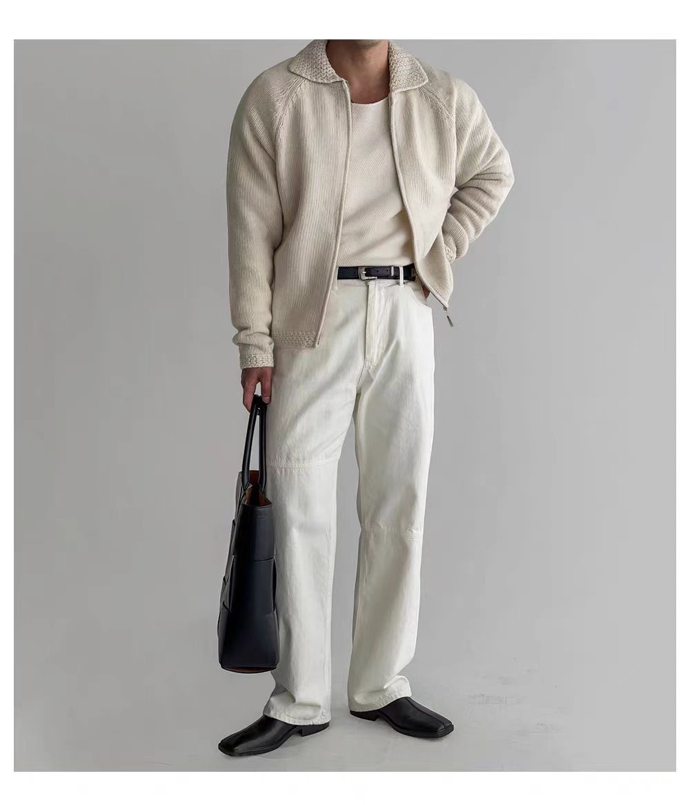 Japanese Brand Vintage Beige Casual Knit Sweater Lapel Jacket Coat Size US M / EU 48-50 / 2 - 6 Thumbnail
