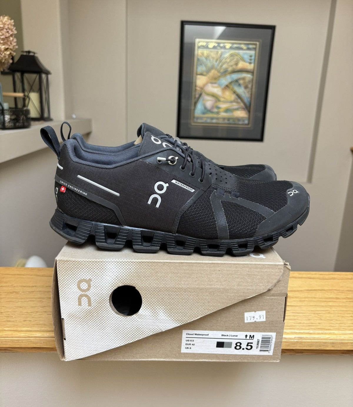 On On Cloud Black Waterproof Runners Size US 8.5 / EU 41-42 - 1 Preview