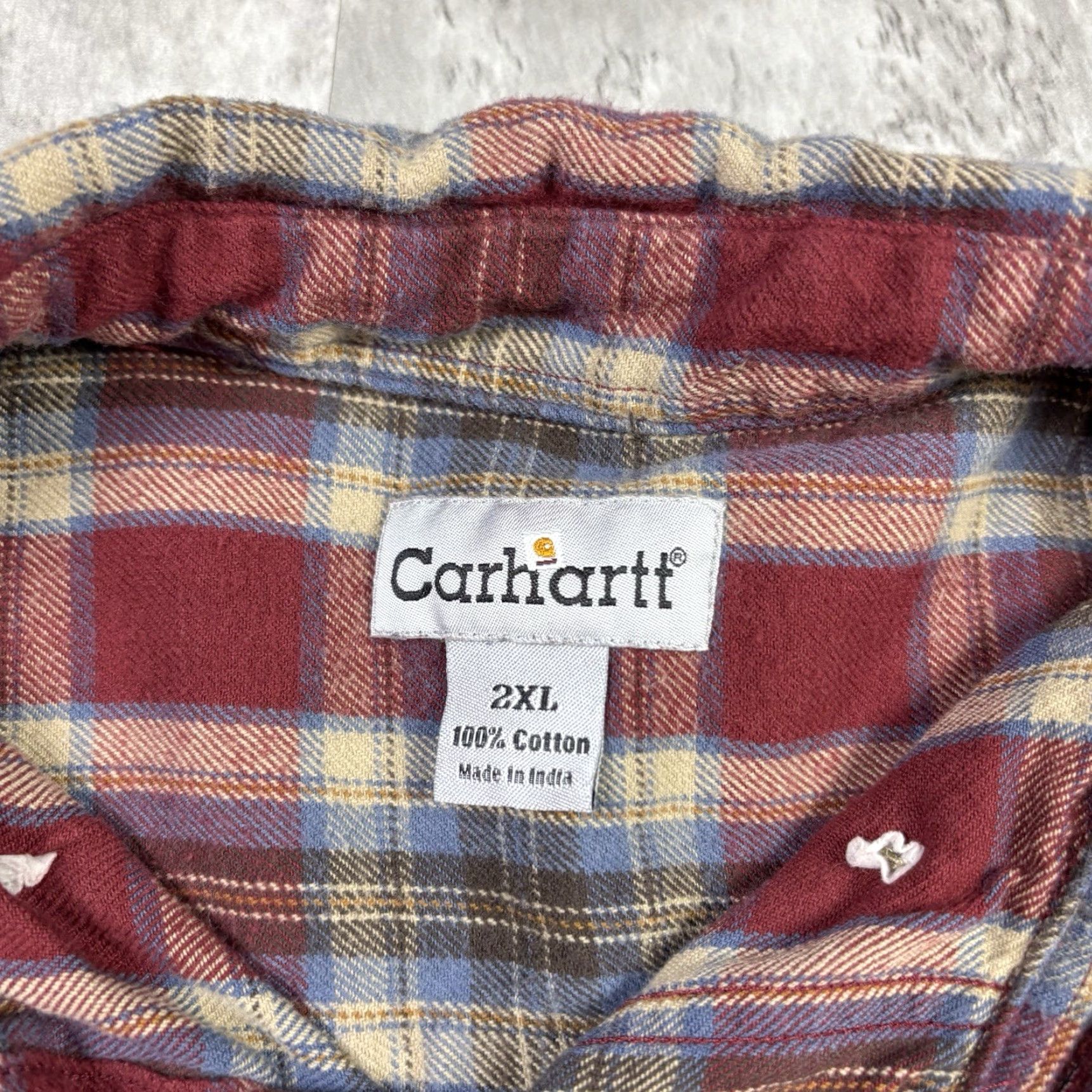 Carhartt VINTAGE Carhartt Shirt Mens 2XL Red Plaid Flannel Heavyweight Button-Up Workwear Size US XXL / EU 58 / 5 - 6 Thumbnail