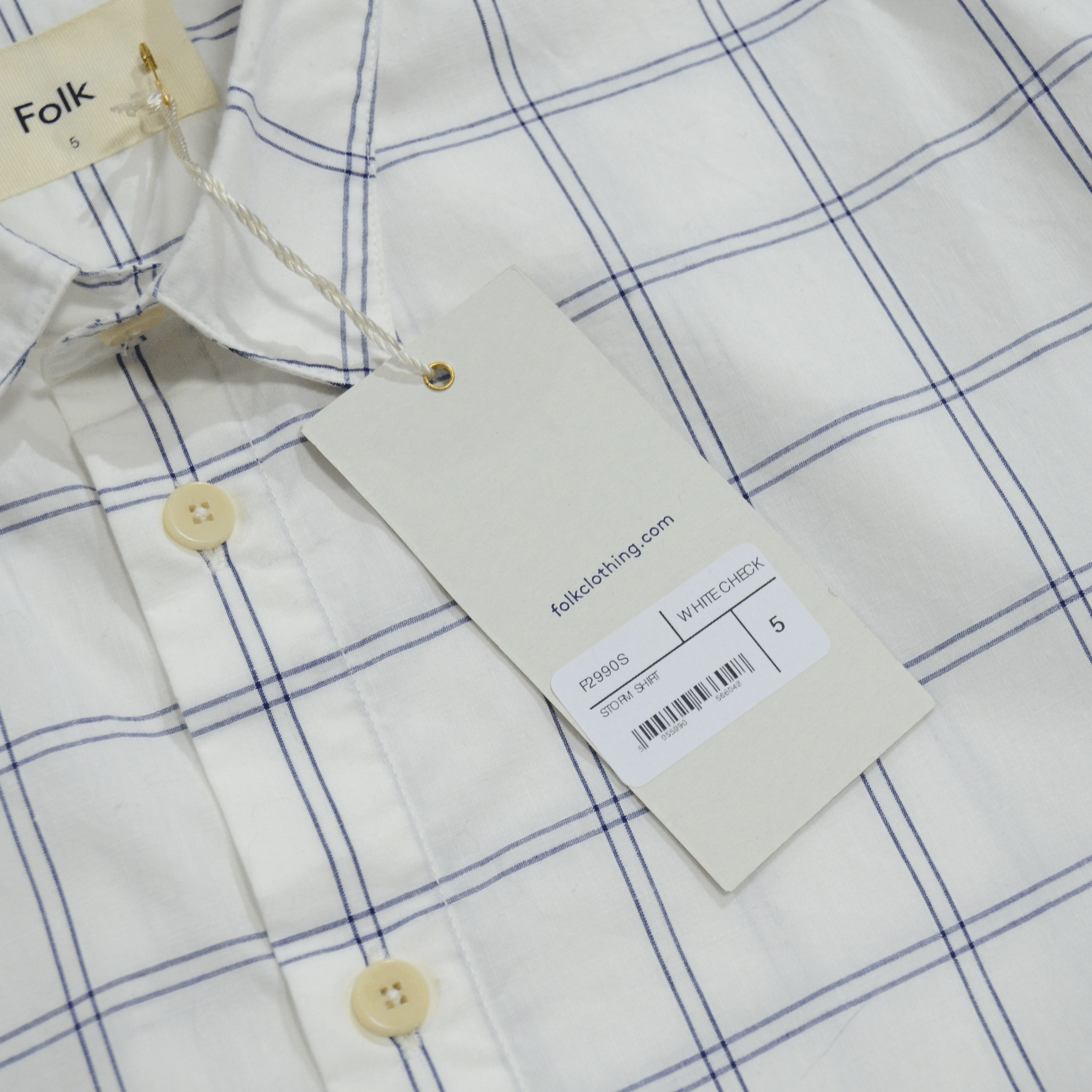 Folk Folk Casual Shirt size 2 and 5 White Check 100% Cotton Basic Size US XL / EU 56 / 4 - 8 Thumbnail