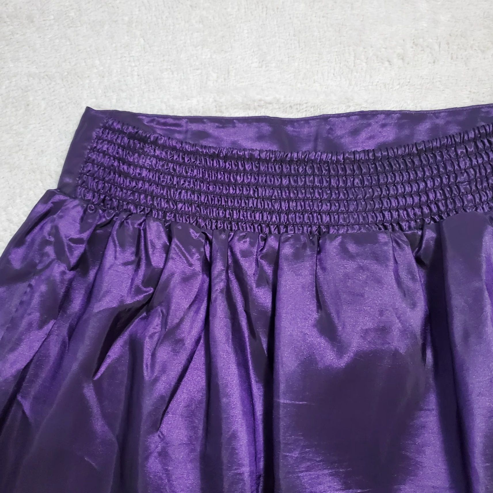 Vintage VINTAGE Iz Byer Whimsigoth Fairy Mini Skirt Women L Purple Iridescent Rosettes Pull On Witchy Skirt Size 36" / US 14 / IT 50 - 5 Thumbnail
