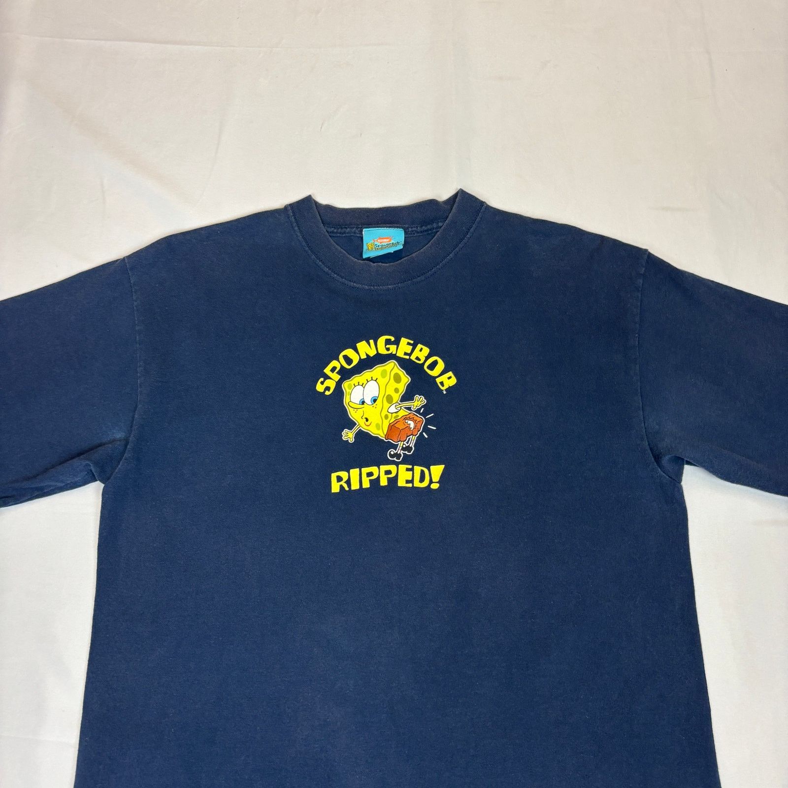 Nickelodeon Vintage 2001 Spongebob Squarepants Ripped Pants Shirt Mens L Size US L / EU 52-54 / 3 - 2 Thumbnail