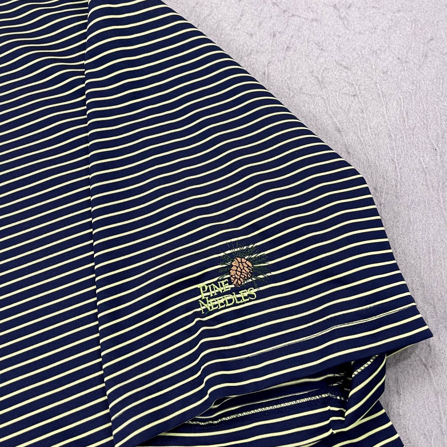 Needles Donald Ross Polo Shirt Mens XL Blue Striped Performance Golf Shirt Size US XL / EU 56 / 4 - 4 Thumbnail