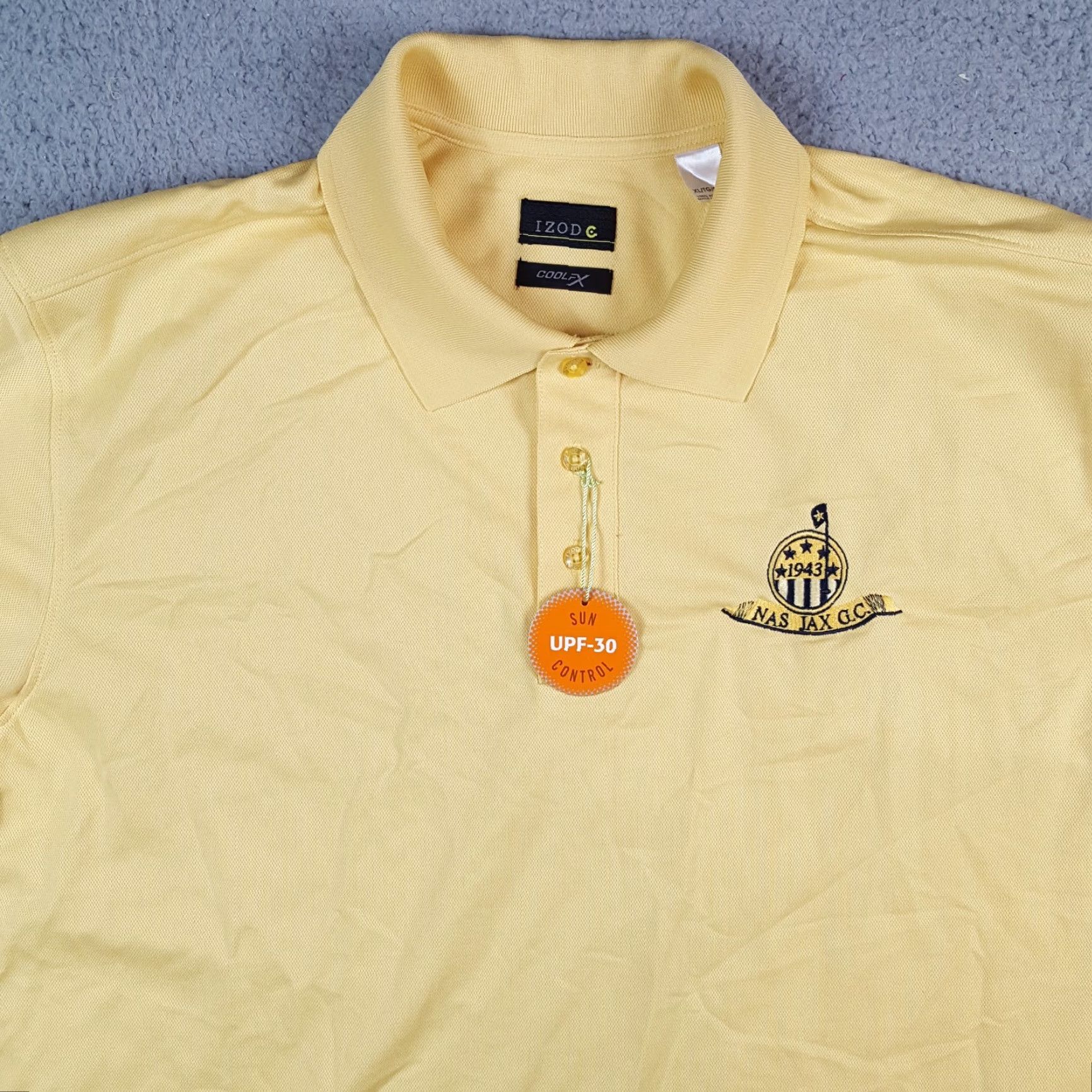 Izod VINTAGE IZOD NAS JAX Golf Club Preppy Yellow Breathable Polo Mens XL Shirt Size US XL / EU 56 / 4 - 2 Thumbnail
