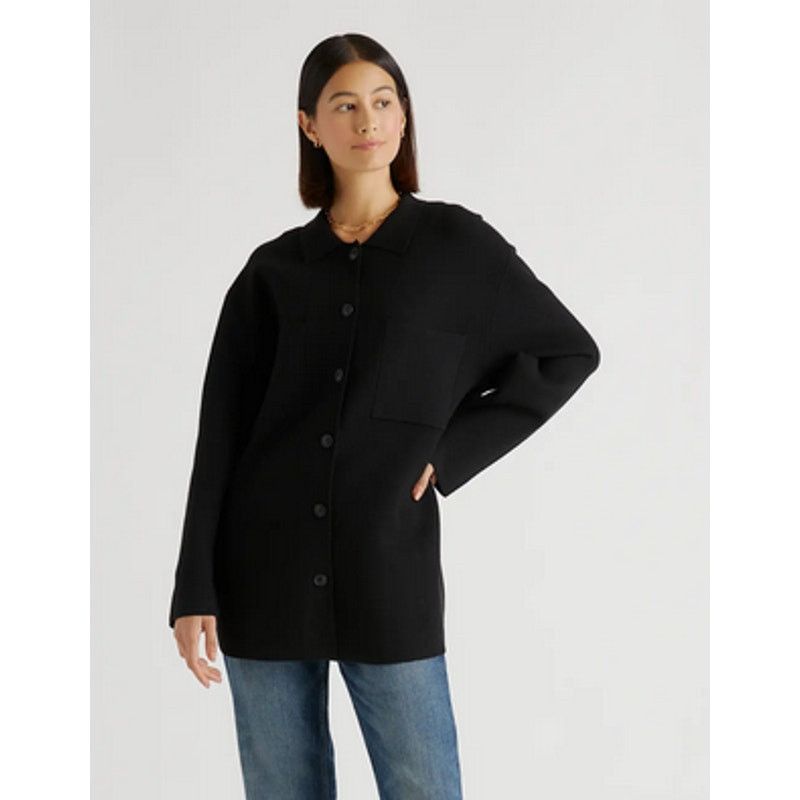 Quince Quince Eco-Knit Milano Stitch Oversized Shirt Jacket XS NWT Size XS / US 0-2 / IT 36-38 - 3 Thumbnail