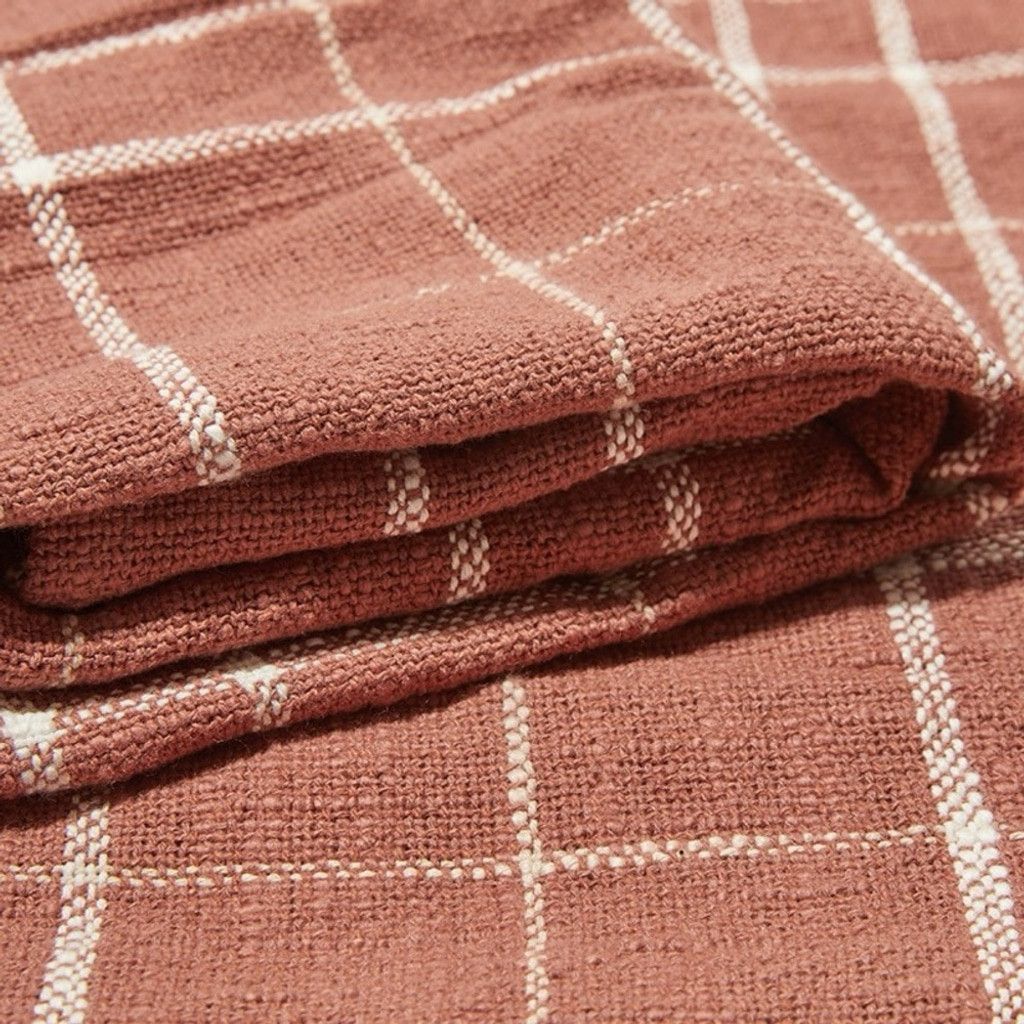 Other LITTLE KORBOOSE Woven Throw Blanket - Rust Size ONE SIZE - 3 Thumbnail
