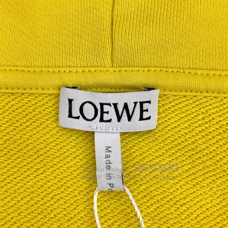 Loewe Loewe Yellow logo leather brand embossed cotton hooded dra Size L / US 10 / IT 46 - 6 Thumbnail