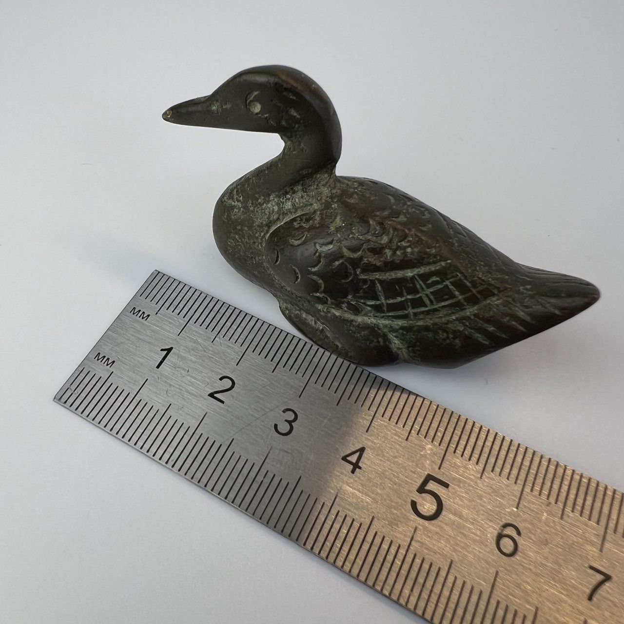 Vintage Antique Bronze Mini Figure Statue Bird Duck Collectible Size ONE SIZE - 7 Thumbnail