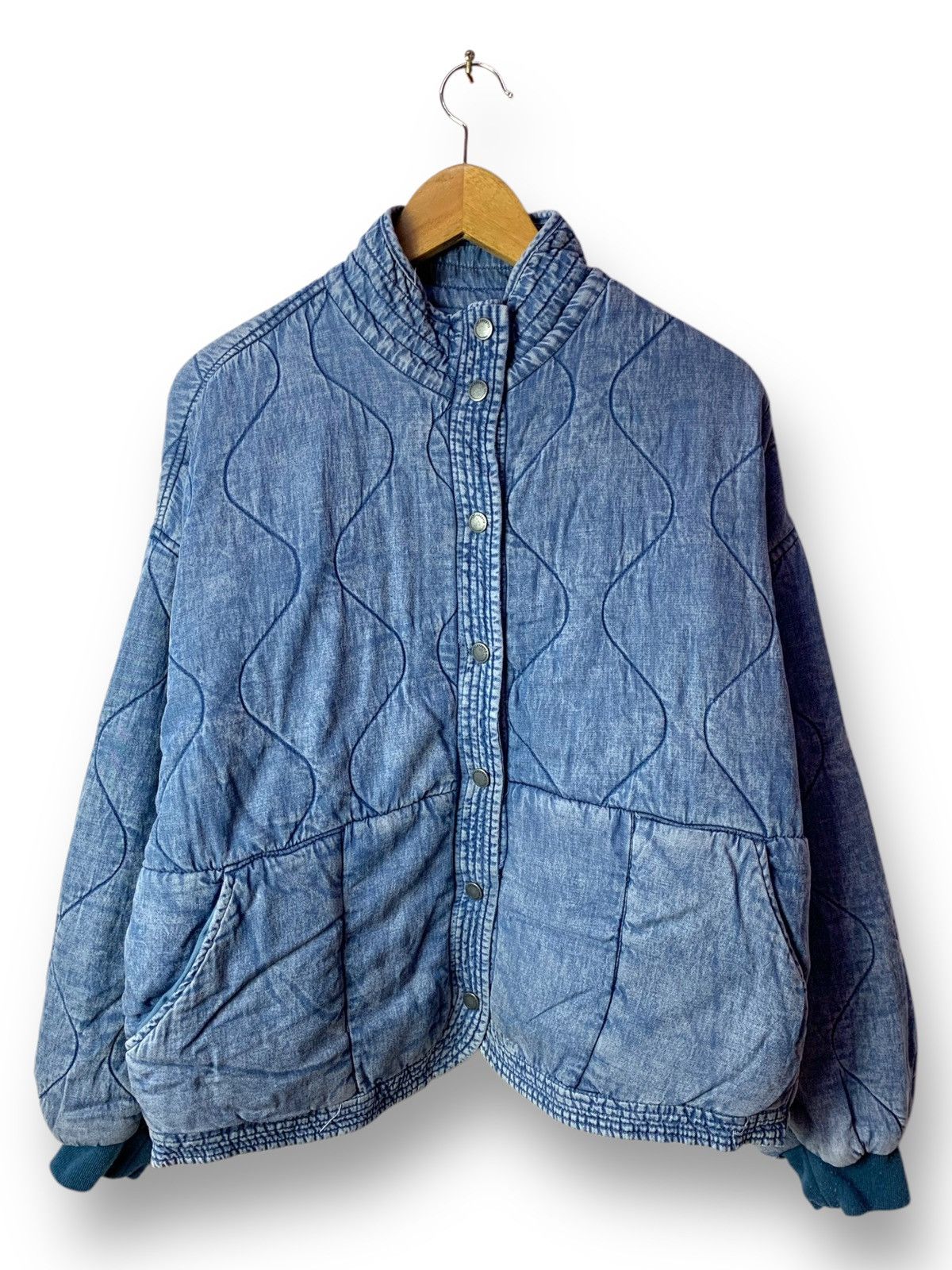 BLANKNYC 🔥Blank NYC Quilted Denim Style Bomber Jacket Oversize Size US S / EU 44-46 / 1 - 1 Thumbnail