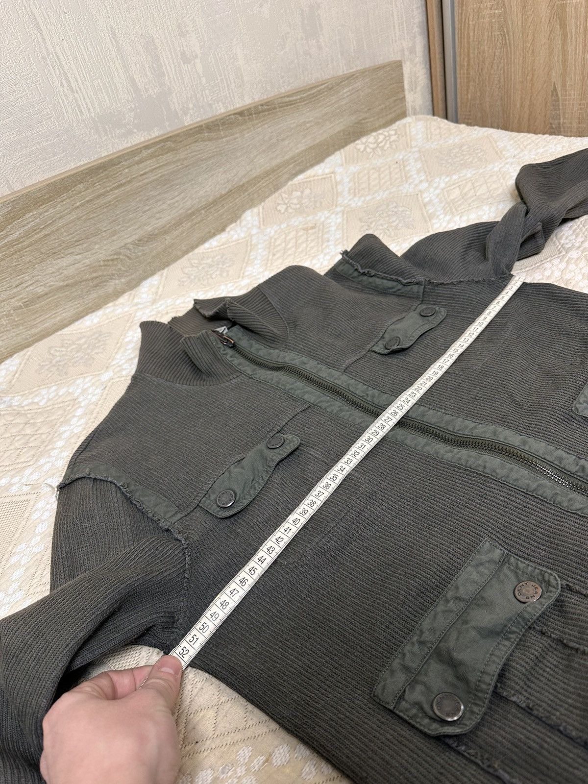 DKNY 🔥 DKNY JEANS Zip Up Military Pocket Distressed Pullover Y2K Size US M / EU 48-50 / 2 - 11 Thumbnail