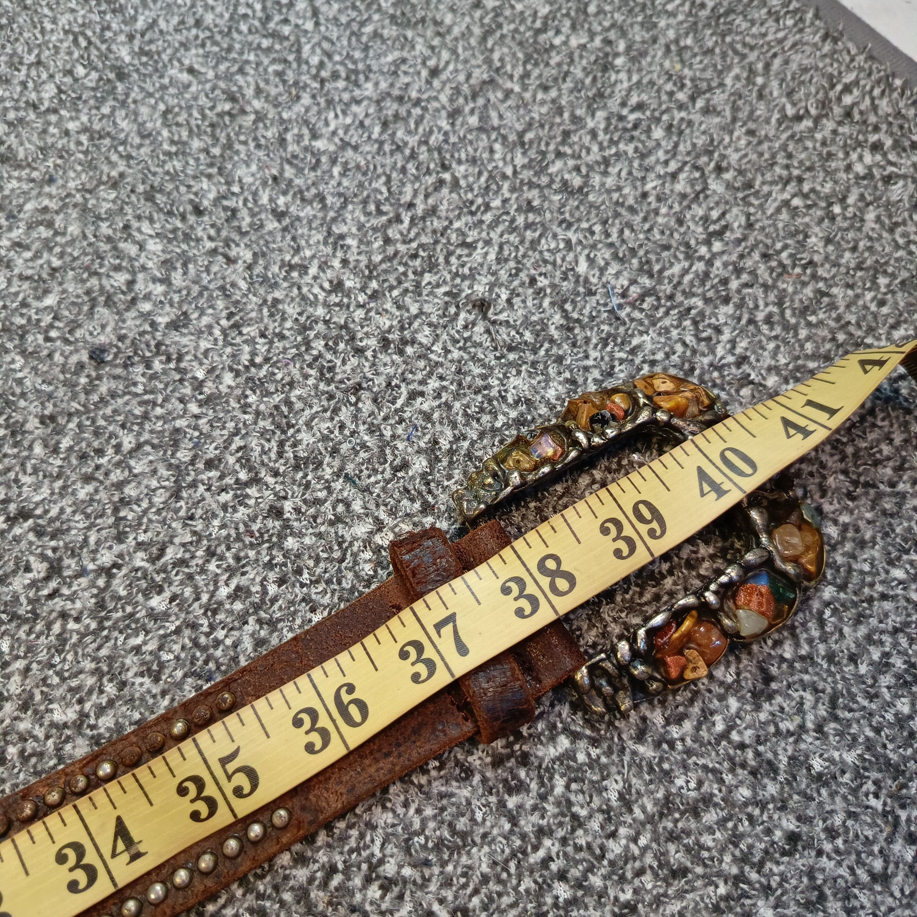 Japanese Brand 🔥🔥 Vintage Studded Japanese Rare Gem Stone Belts Size ONE SIZE - 8 Thumbnail