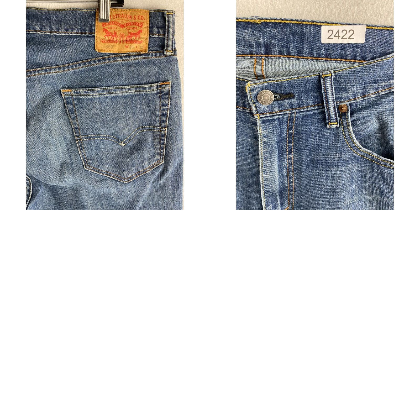 Levi's Levi's Jeans Mens 559 Blue Relaxed Straight 36 x 32 Distressed Medium Wash Denim 5-Pocket Design Jeans Mens Size US 36 / EU 52 - 11 Thumbnail