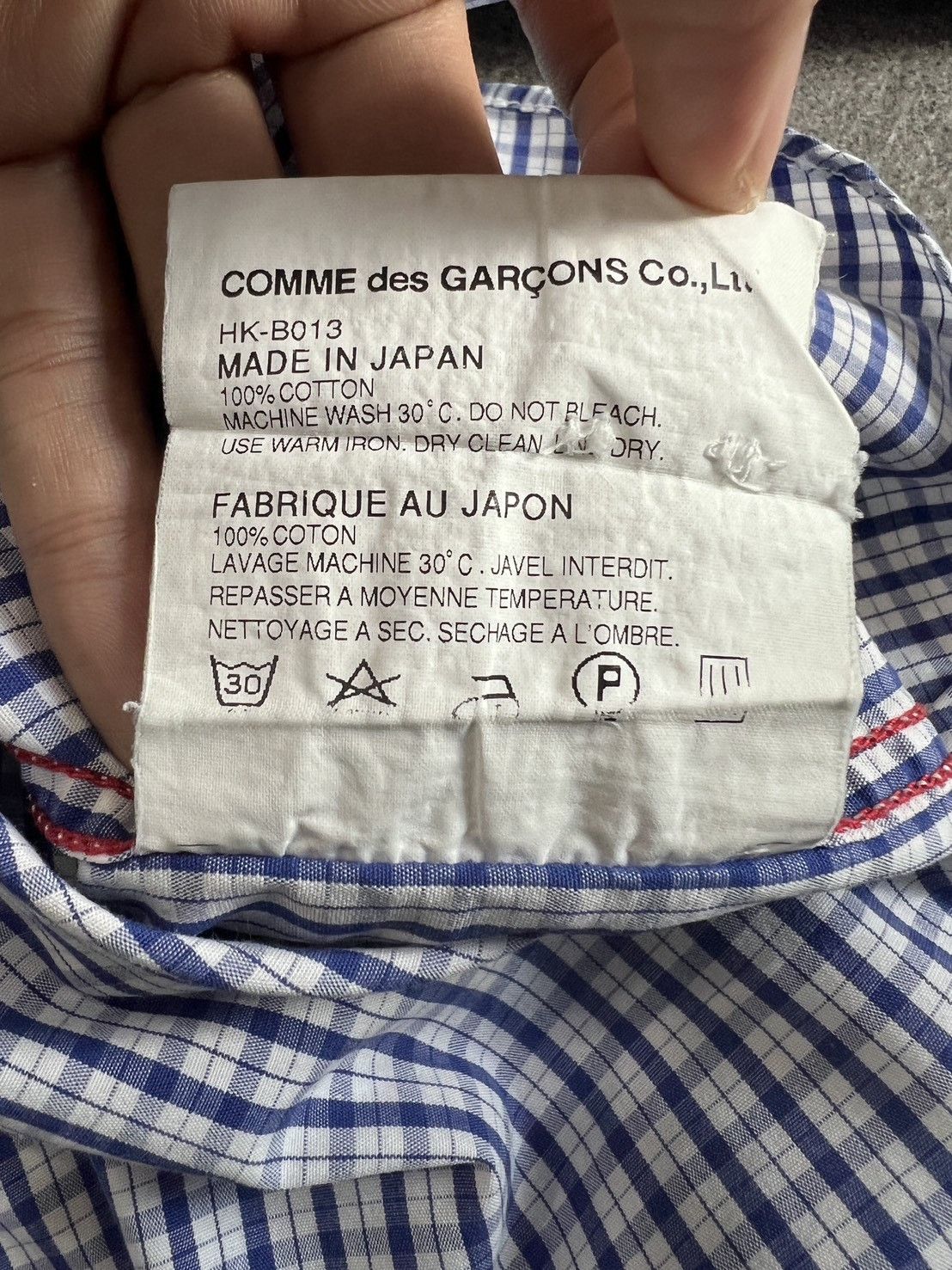 Comme des Garcons Comme des Garçons Homme blue and white gingham-checked Shirt Size US L / EU 52-54 / 3 - 6 Thumbnail