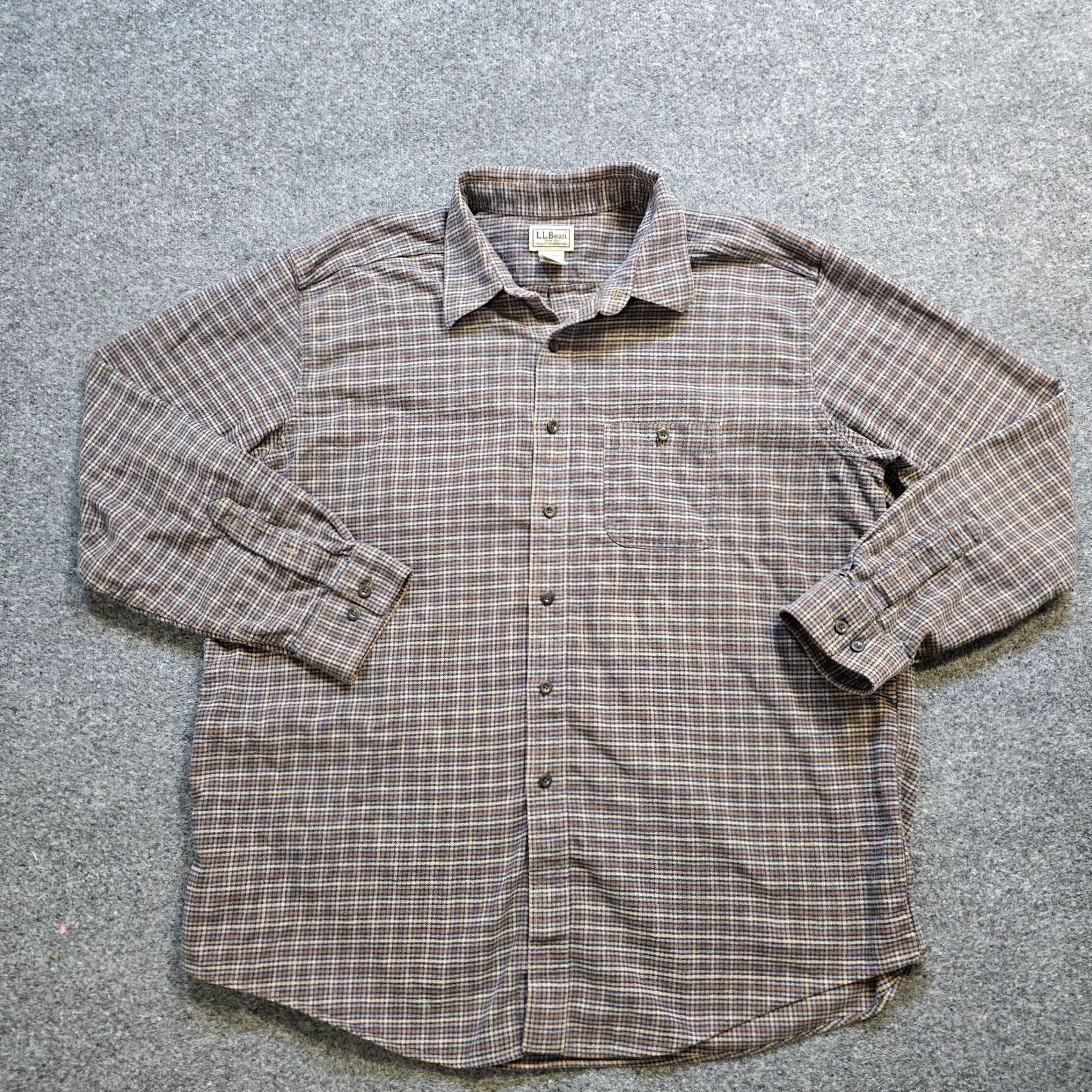 Vintage VINTAGE LL Bean Shirt Men XL Brown Gray Plaid Flannel Long Sleeve Casual Outdoors Hiking Size XL / US 12-14 / IT 48-50 - 2 Thumbnail