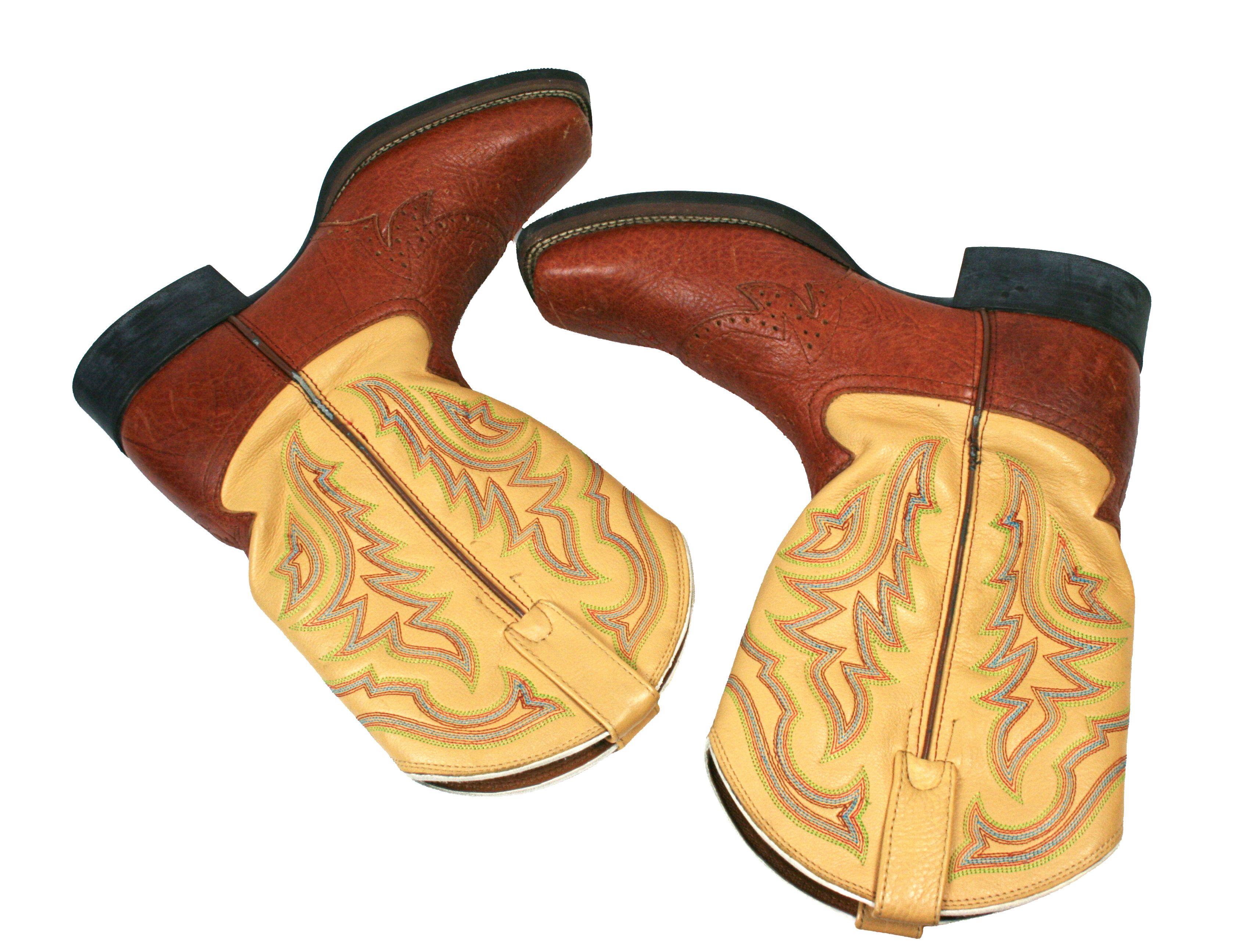 Tony Lama Cowboy Leather Square Toe Boots Size US 7.5 / EU 40-41 - 8 Thumbnail