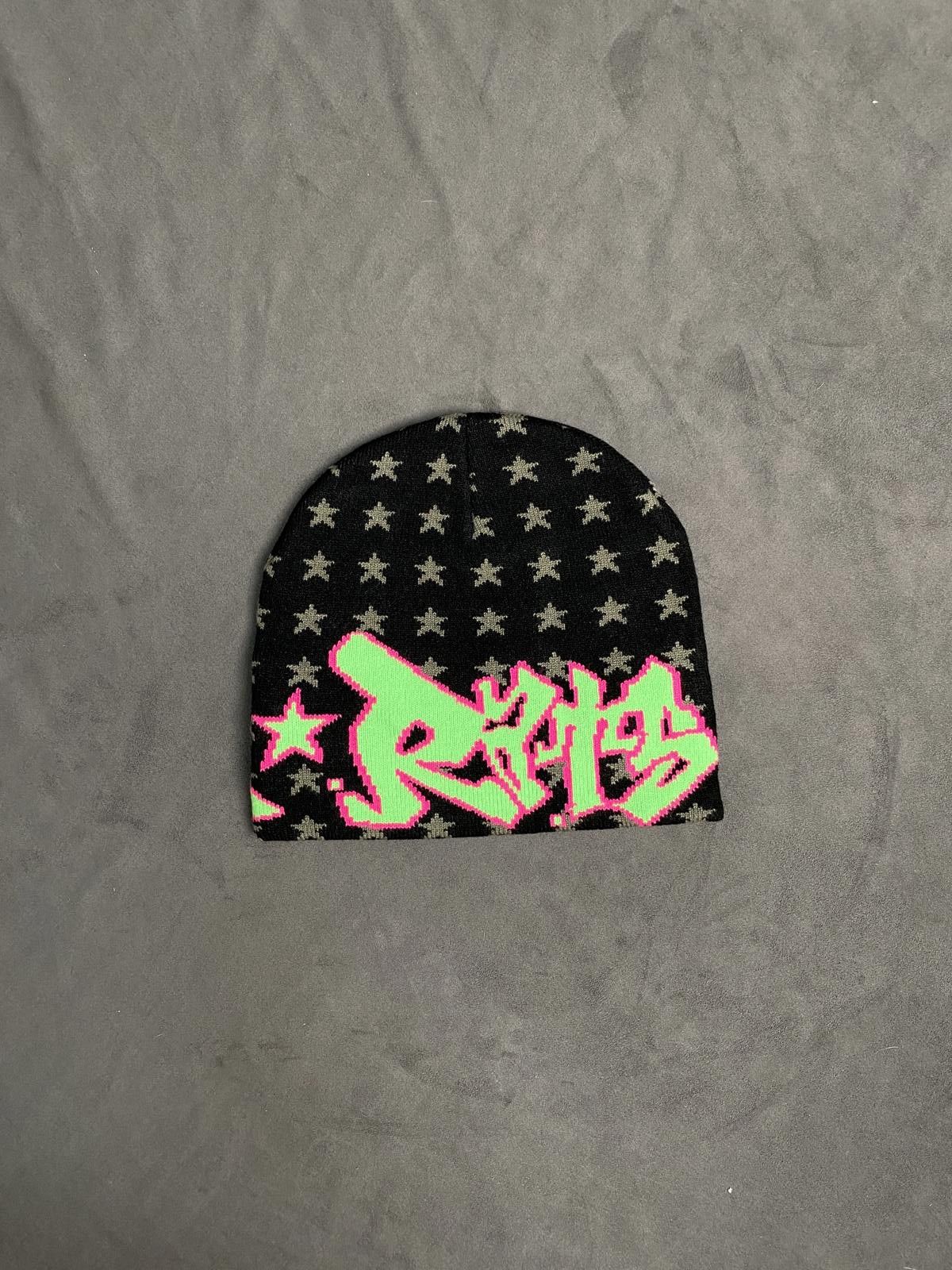 Stray Rats Rare Stray Rats Grafflection Stars Skully No Cuff Beanie BLK Size ONE SIZE - 5 Thumbnail