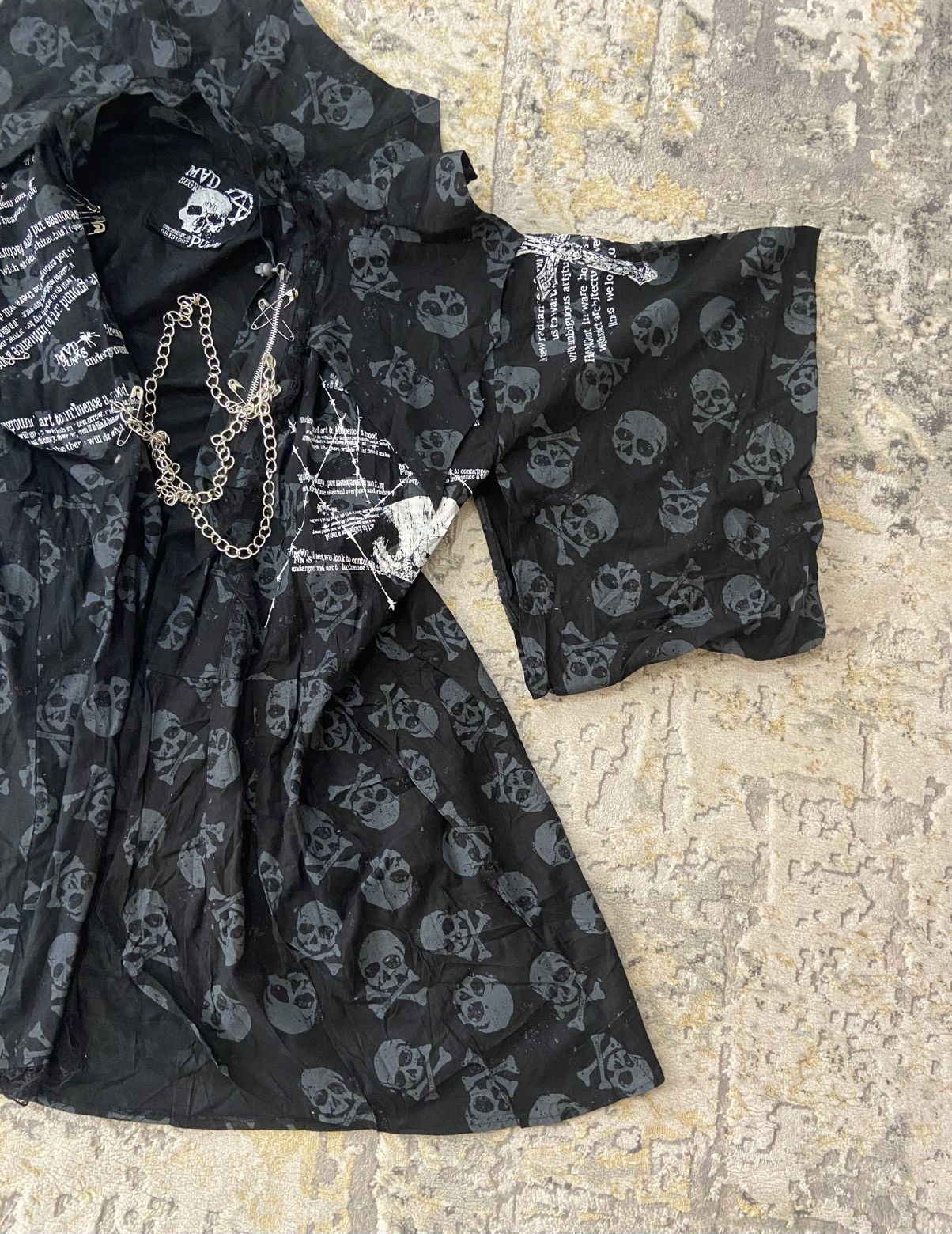Japanese Brand MAD PUNK Avant-Garde Punk Gothic Long Coat Size ONE SIZE - 4 Thumbnail