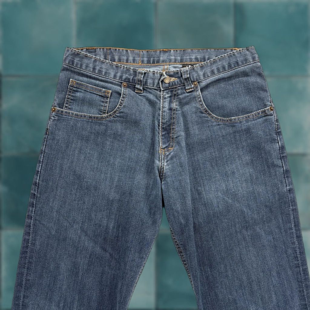 Denime Dearborn Denim Jeans Mens 32x34 Blue Medium Wash Straight Denim USA 34in Inseam Regular Fit Pocket Cotton Polyester Denim Size US 32 / EU 48 - 1 Thumbnail
