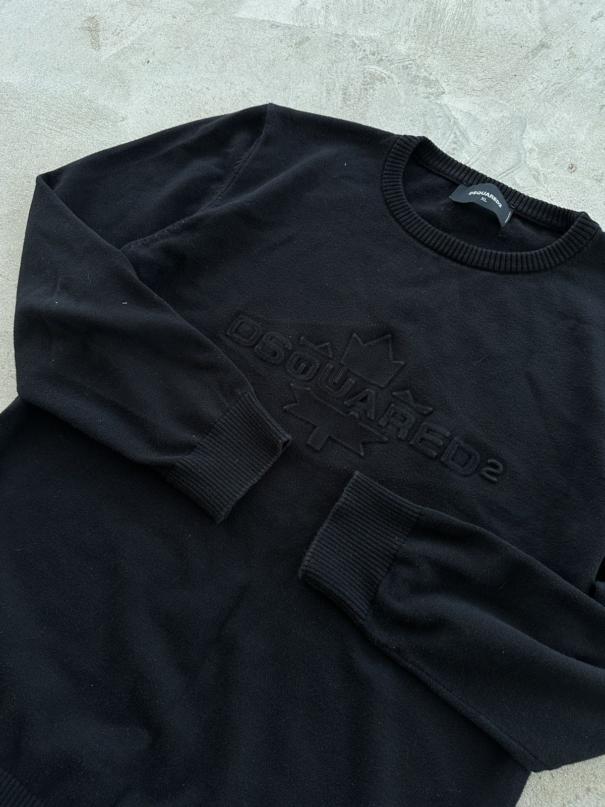 Dsquared2 Vintage Sweater Dsquared Pullover Embroidered Logo Black L Size US L / EU 52-54 / 3 - 4 Thumbnail