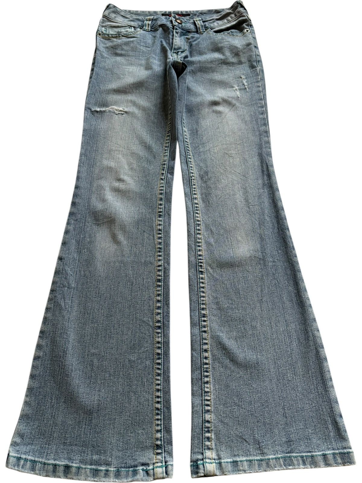 Japanese Brand SALES🔥Vintage Japanese Brand Blue Wash Bootcut Flare Jeans Size US 28 / EU 44 - 1 Thumbnail