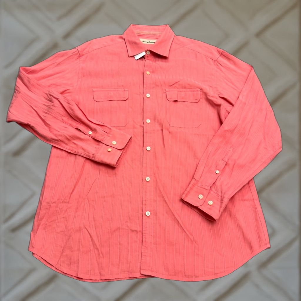 Tommy Bahama Tommy Bahama Shirt Mens Large Pink Button-Down Linen Cotton Vintage? No (NWOT) Size US L / EU 52-54 / 3 - 1 Thumbnail