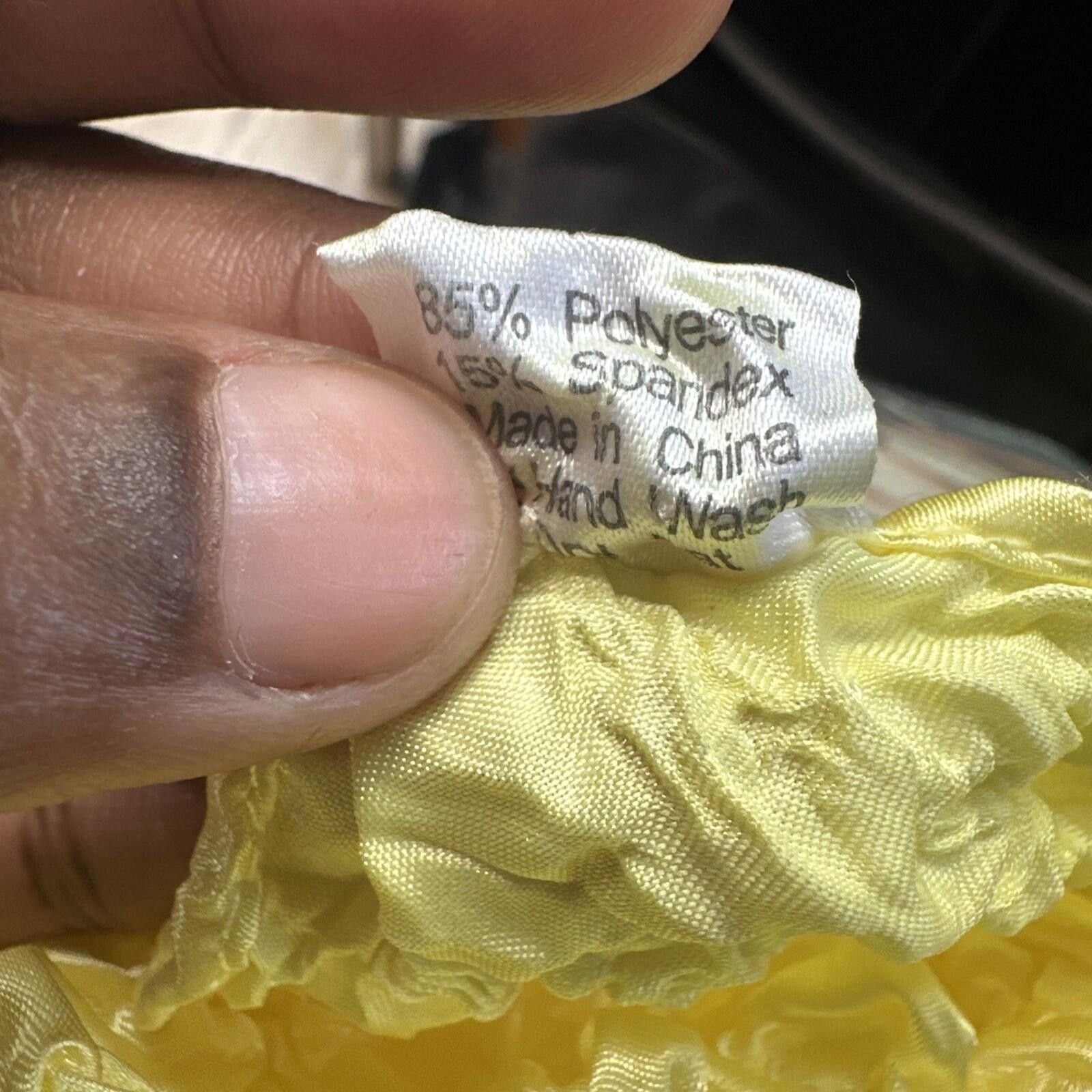 FCUK Vintage Y2K 90s Satin Yellow Popcorn Magic Stretch Top Fairy Size ONE SIZE - 6 Thumbnail