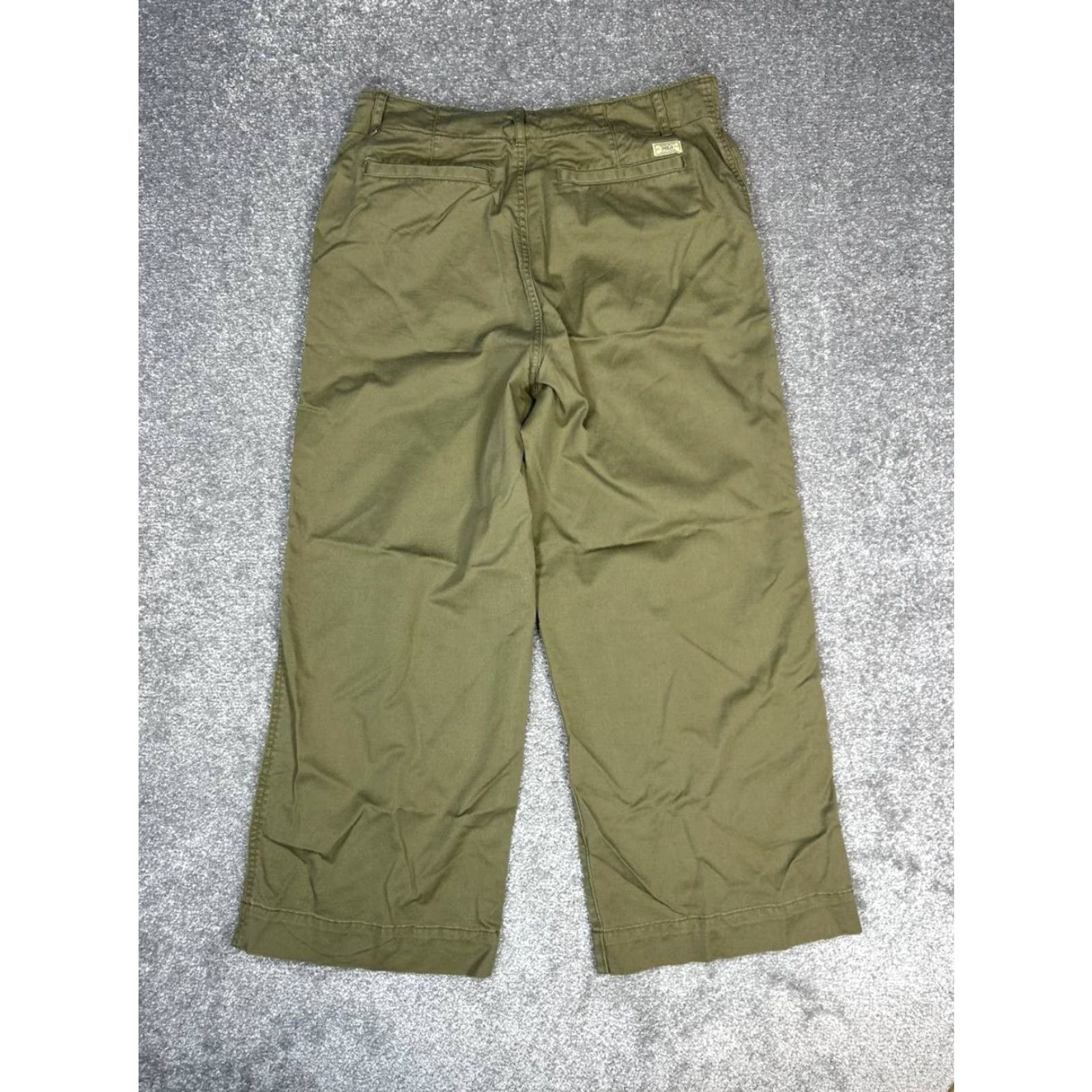 Polo Ralph Lauren Polo Ralph Lauren Cropped Pants Women 10 Green Cotton Stretch High Rise Wide Leg Size 32" / US 10 / IT 46 - 2 Thumbnail