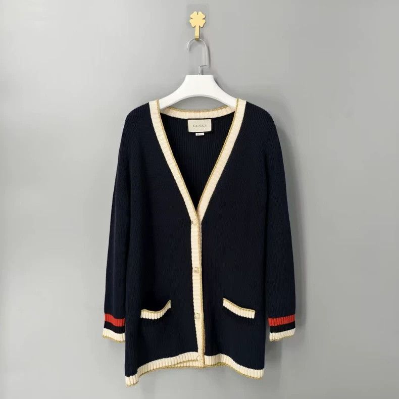 Gucci Gucci Contrast striped casual cardigan knitwear Size M / US 6-8 / IT 42-44 - 1 Thumbnail