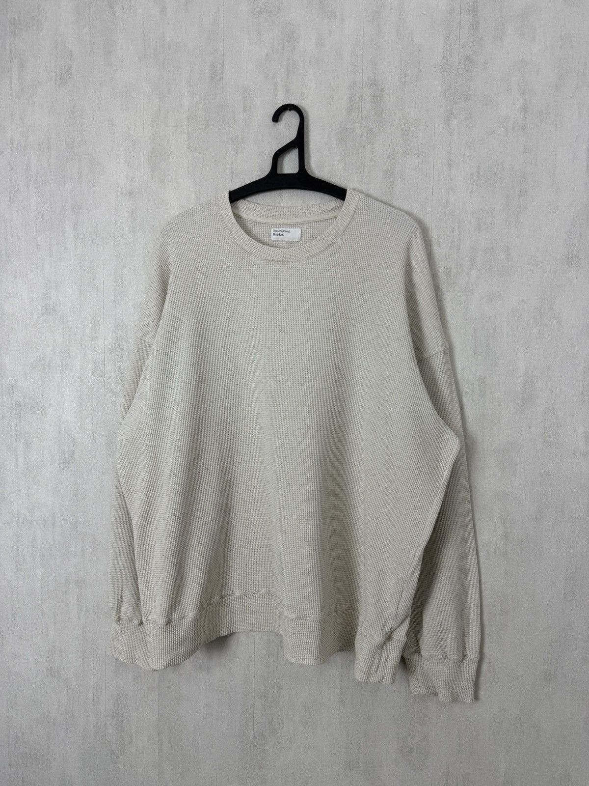 Universal Works Universal Works Men’s Waffle Knit Cotton Sweatshirt Size M Size US M / EU 48-50 / 2 - 1 Thumbnail