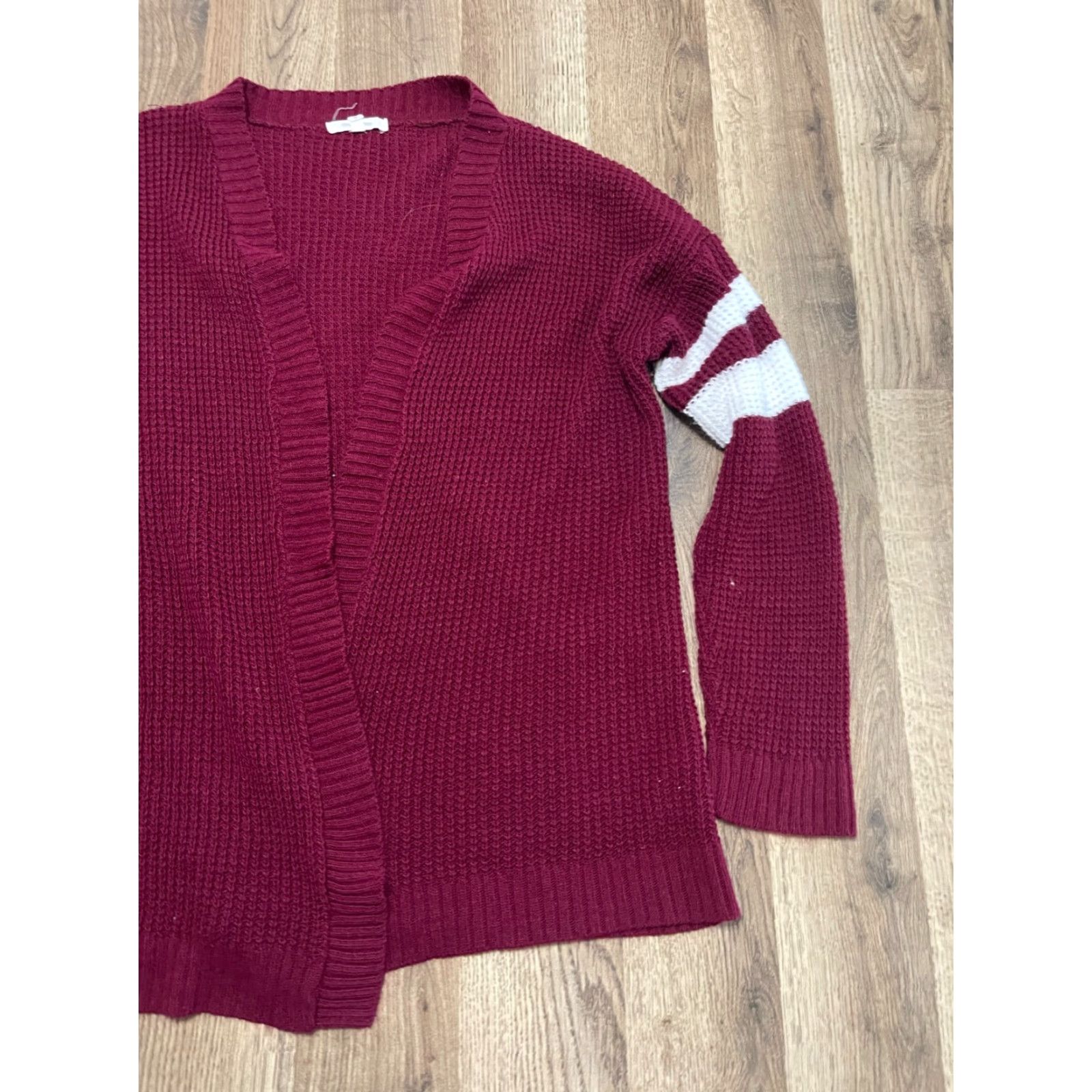 Vintage Maurices Women's Sweater Cardigan Open Maroon/Red Long Sleeve Casual Regular Size M Womens Size M / US 6-8 / IT 42-44 - 4 Thumbnail