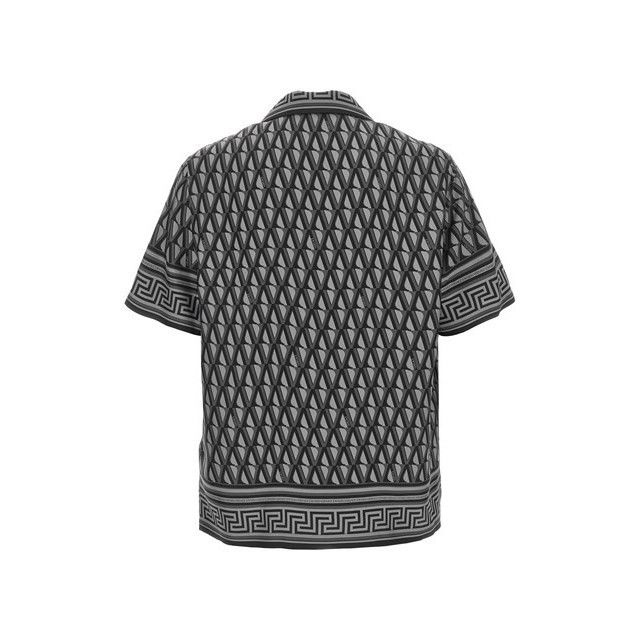 Versace VERSACE Greca Gray Silk Shirt New & Authentic (Men's size:M; Size US M / EU 48-50 / 2 - 2 Thumbnail