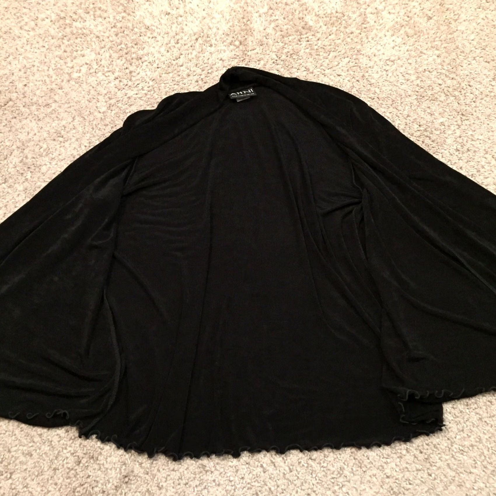 Vintage Ahni Shirt Womens Size 1 Black Open Front Long Sleeve Blouse Tunic Women's Medium? Size XS / US 0-2 / IT 36-38 - 5 Thumbnail