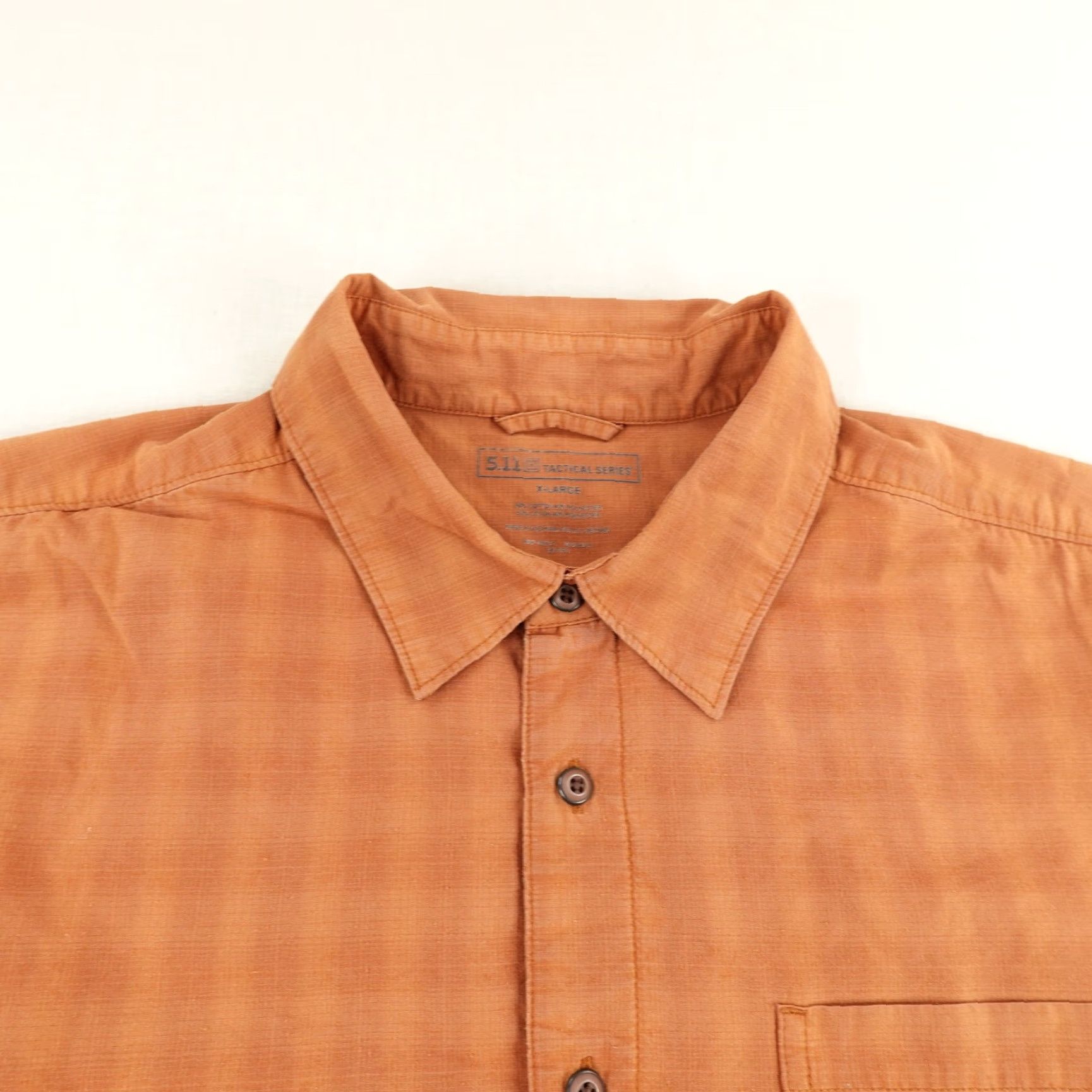 Vintage 5.11 Tactical Series Shirt Mens XL Orange Plaid Short Sleeve Button Up Utility Size US XL / EU 56 / 4 - 3 Thumbnail
