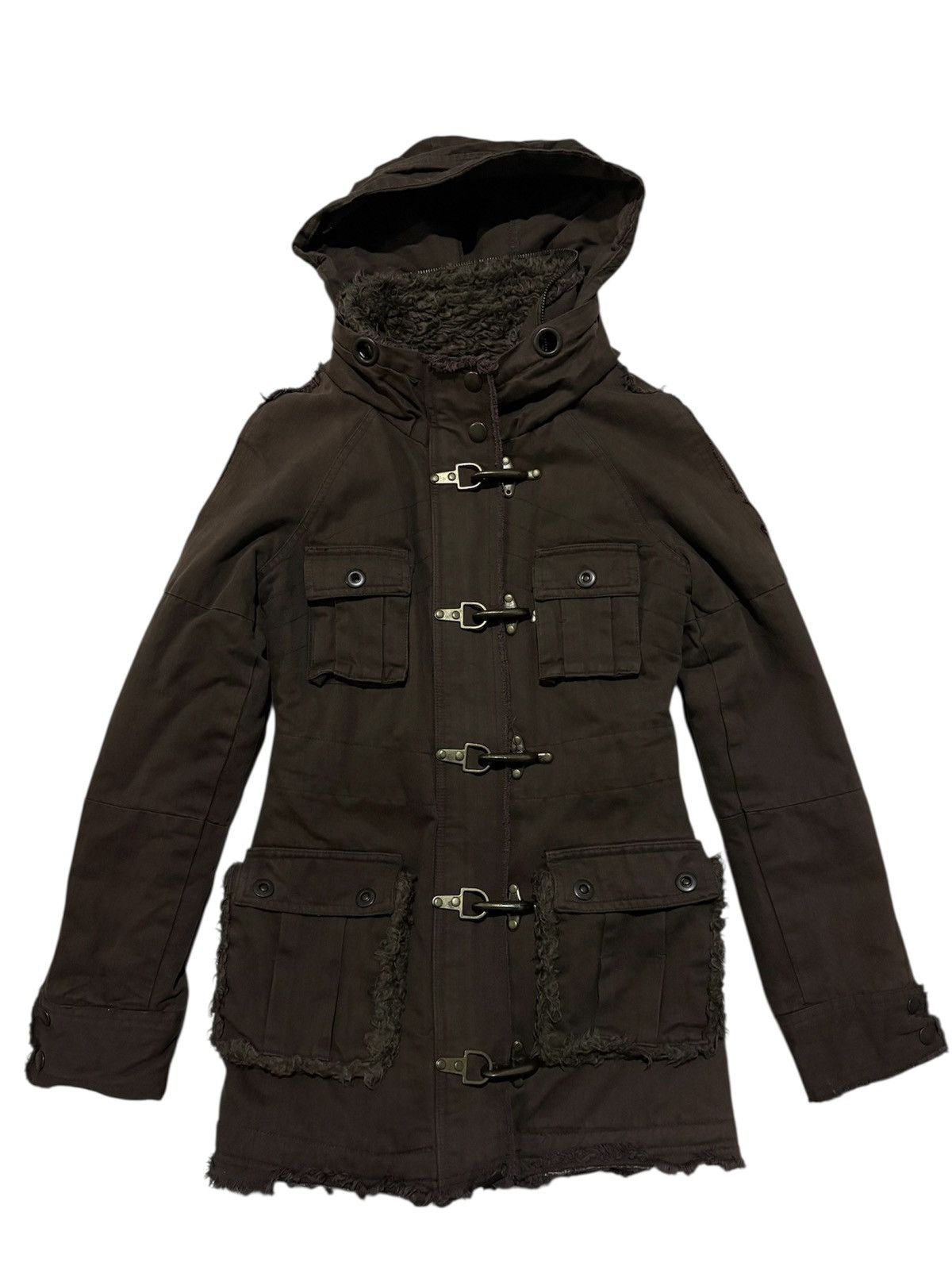 Tornado Mart Faux fur Parka fireman claps Bono Jacket Vkei gyaru style Size S / US 4 / IT 40 - 7 Thumbnail