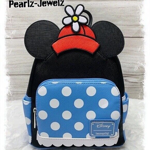 Disney Loungefly Disney Minnie Mouse Blue Polka Dot Retro  display picture 1