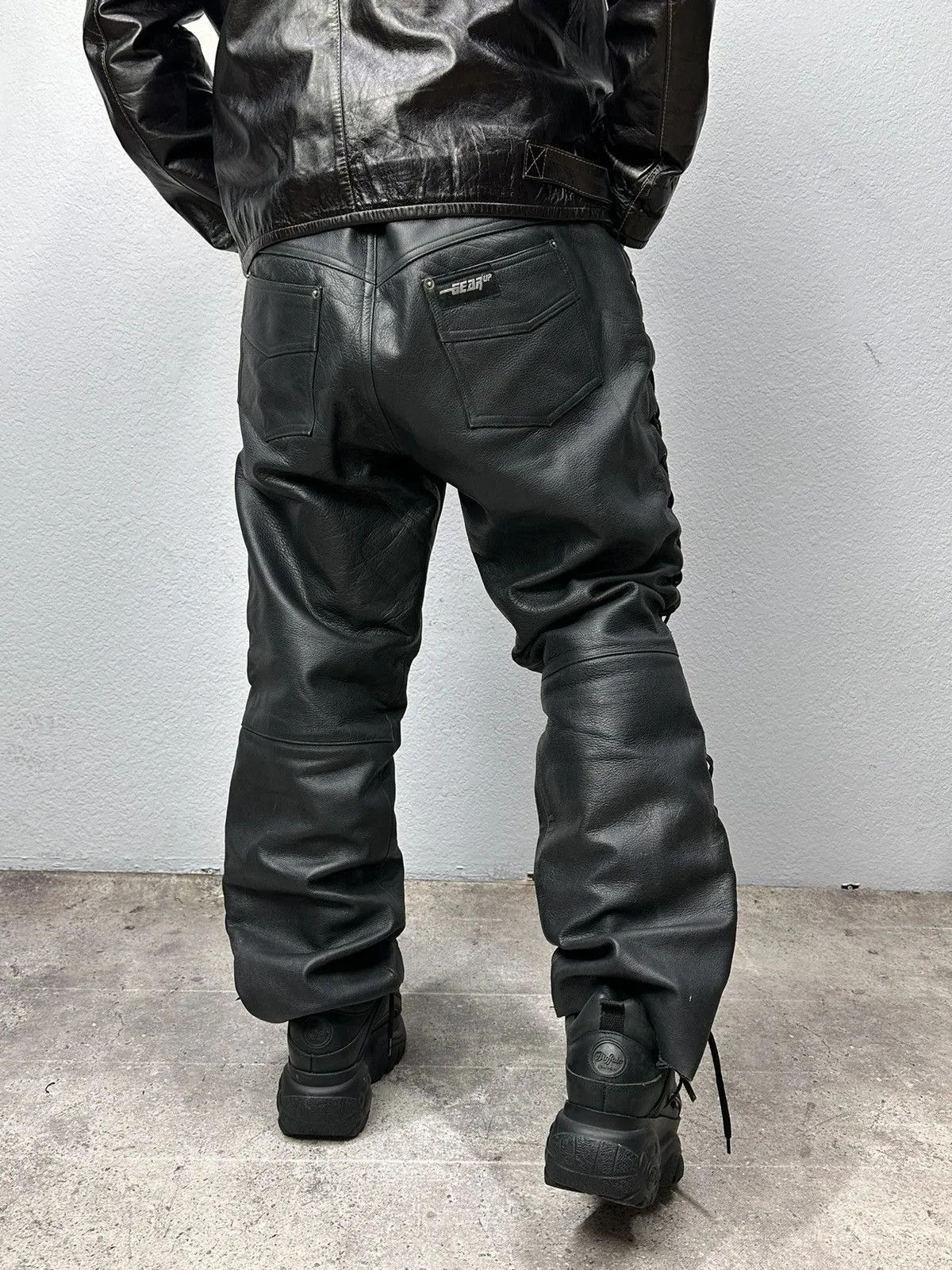 Jean Paul Gaultier Leather Pants Rick Owens Style Vintage Avantgarde Moto Japan Size US 38 / EU 54 - 13 Thumbnail