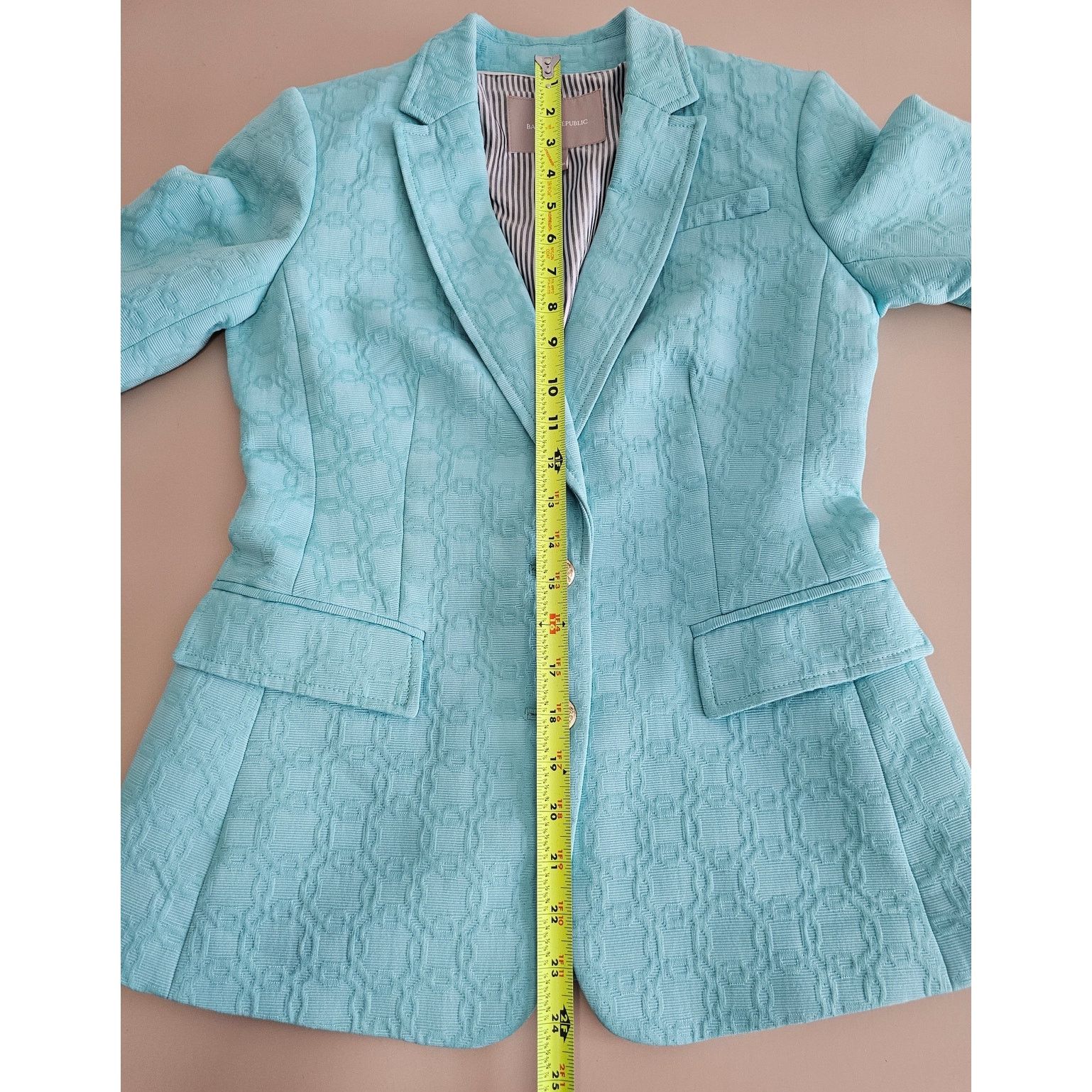 Banana Republic MINT Banana Republic Turquoise Military-Inspired Blazer 2P Size XS / US 0-2 / IT 36-38 - 9 Thumbnail