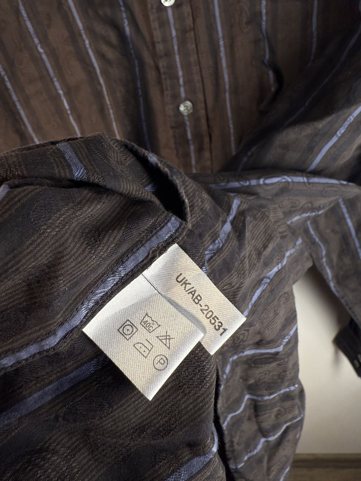 Yves Saint Laurent Paisley YSL Shirt Brown Button up Vintage Collar Dress y2k Size US L / EU 52-54 / 3 - 5 Thumbnail