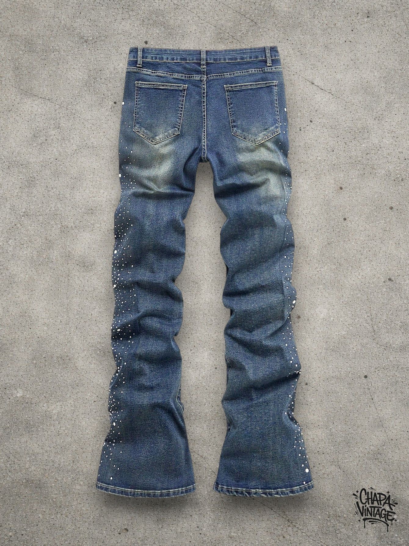 Japanese Brand Slim stacked washed jeans Size US 32 / EU 48 - 2 Thumbnail