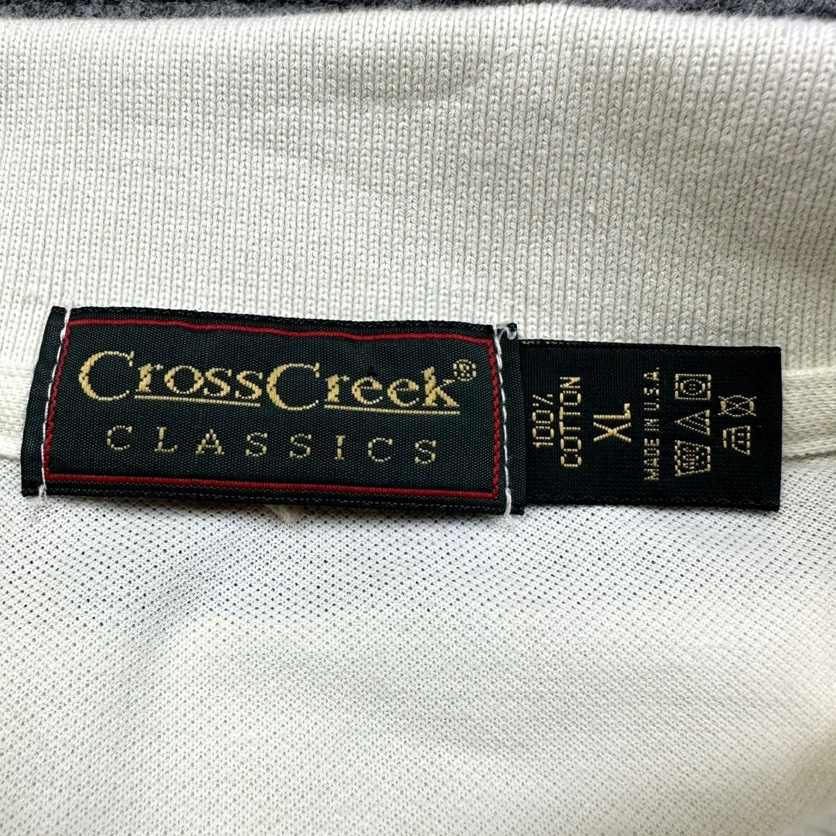 Vintage VINTAGE Cross Creek Polo Shirt XL White 100% Cotton Made In USA Mens Size US XL / EU 56 / 4 - 2 Thumbnail