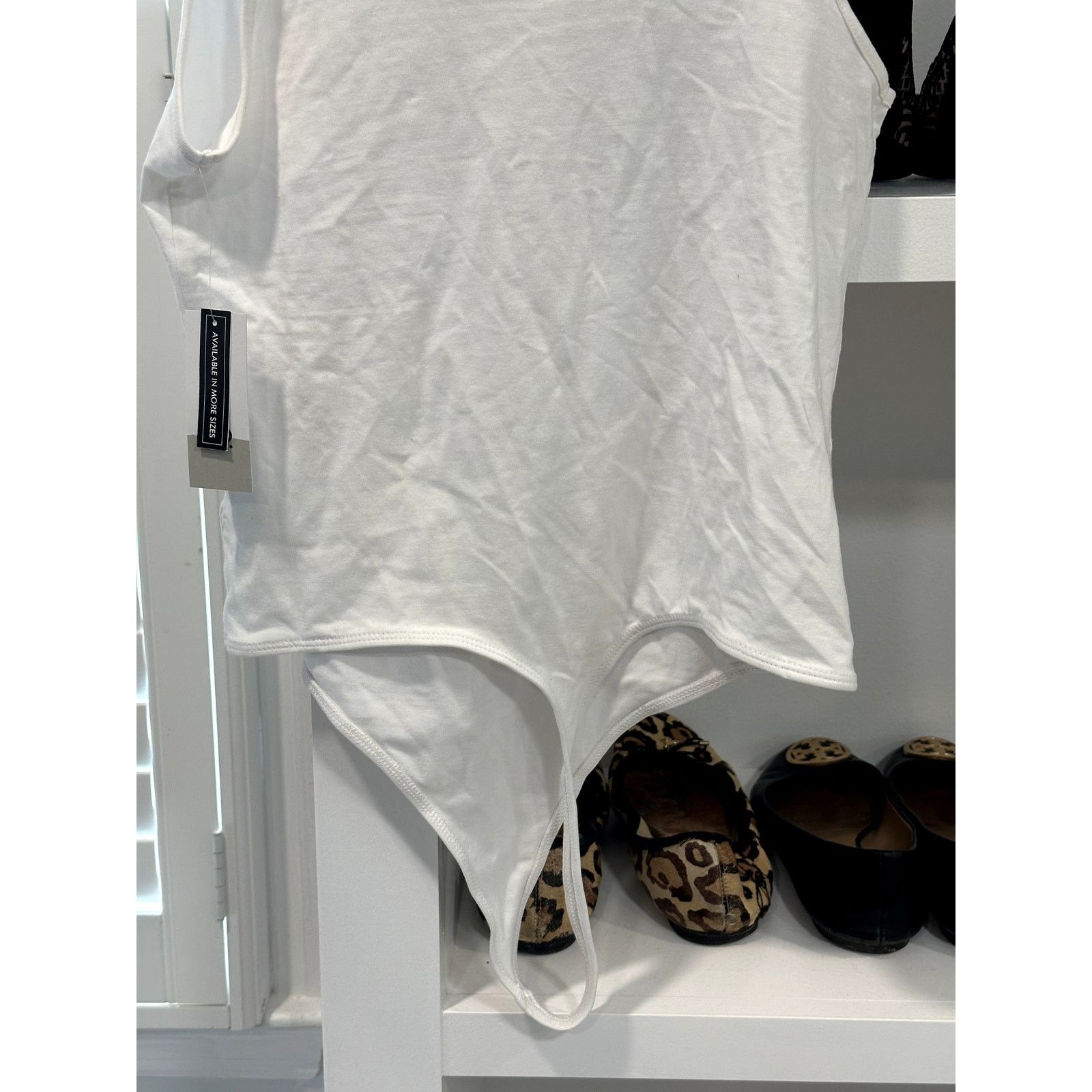 BP. Bp Women's White Scoop Neck Sleeveless Thong Bodysuit M NWT Size M / US 6-8 / IT 42-44 - 6 Thumbnail